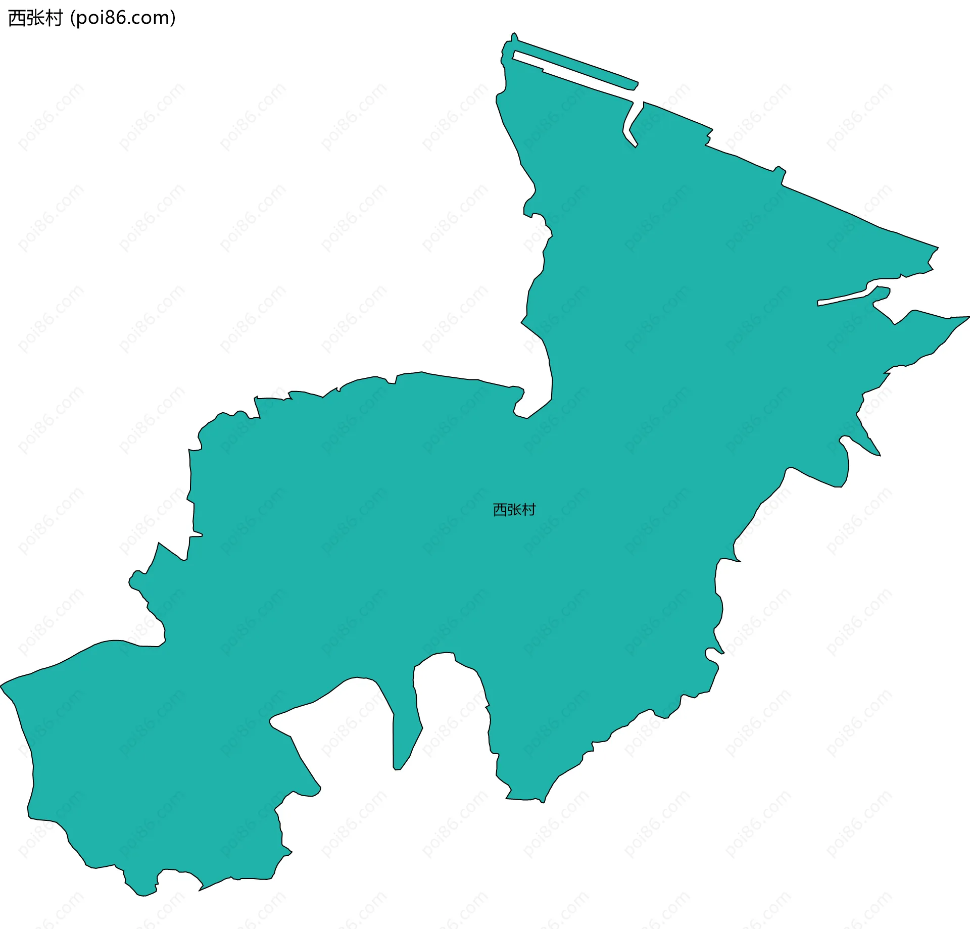 西张村边界地图