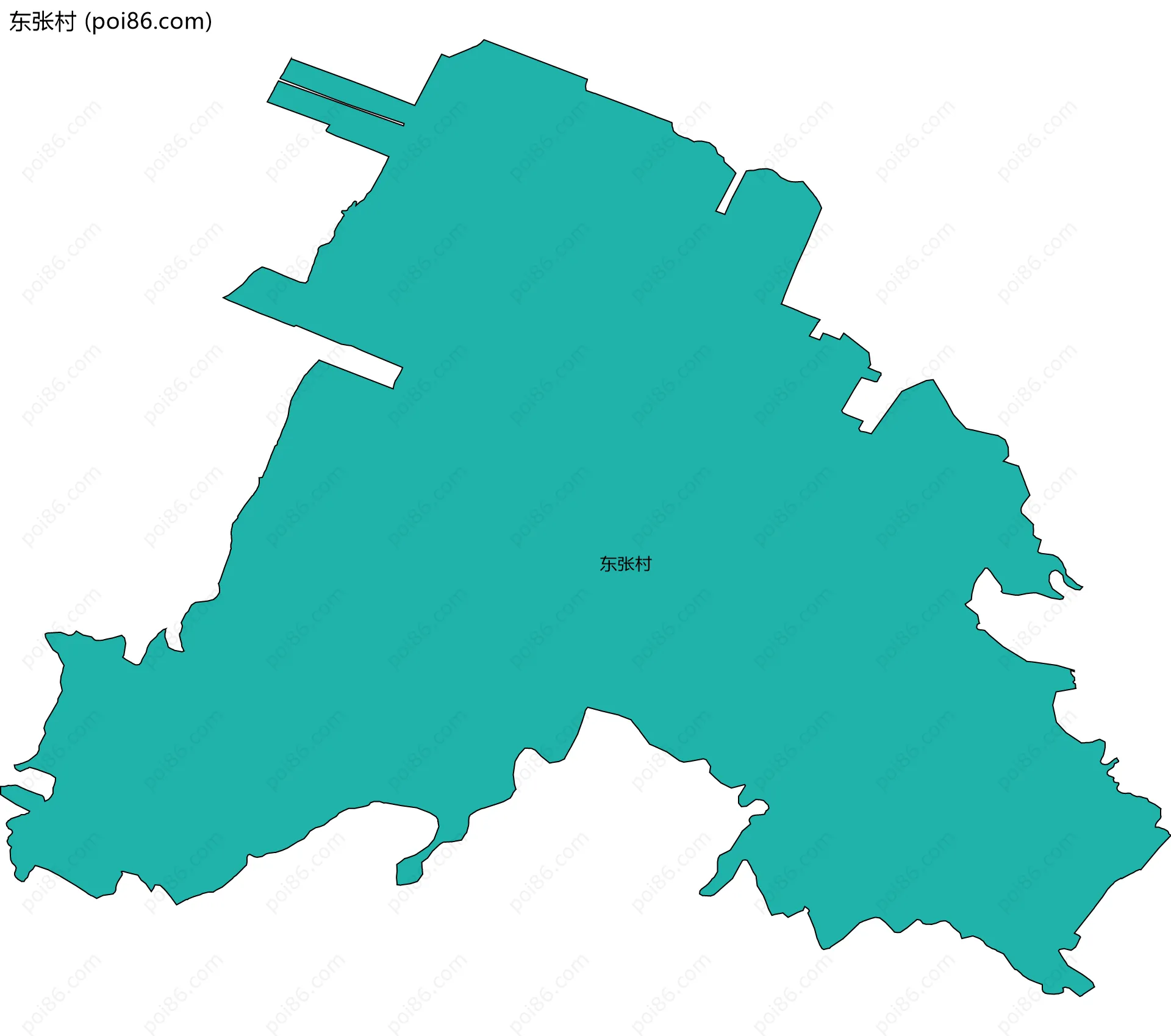 东张村边界地图