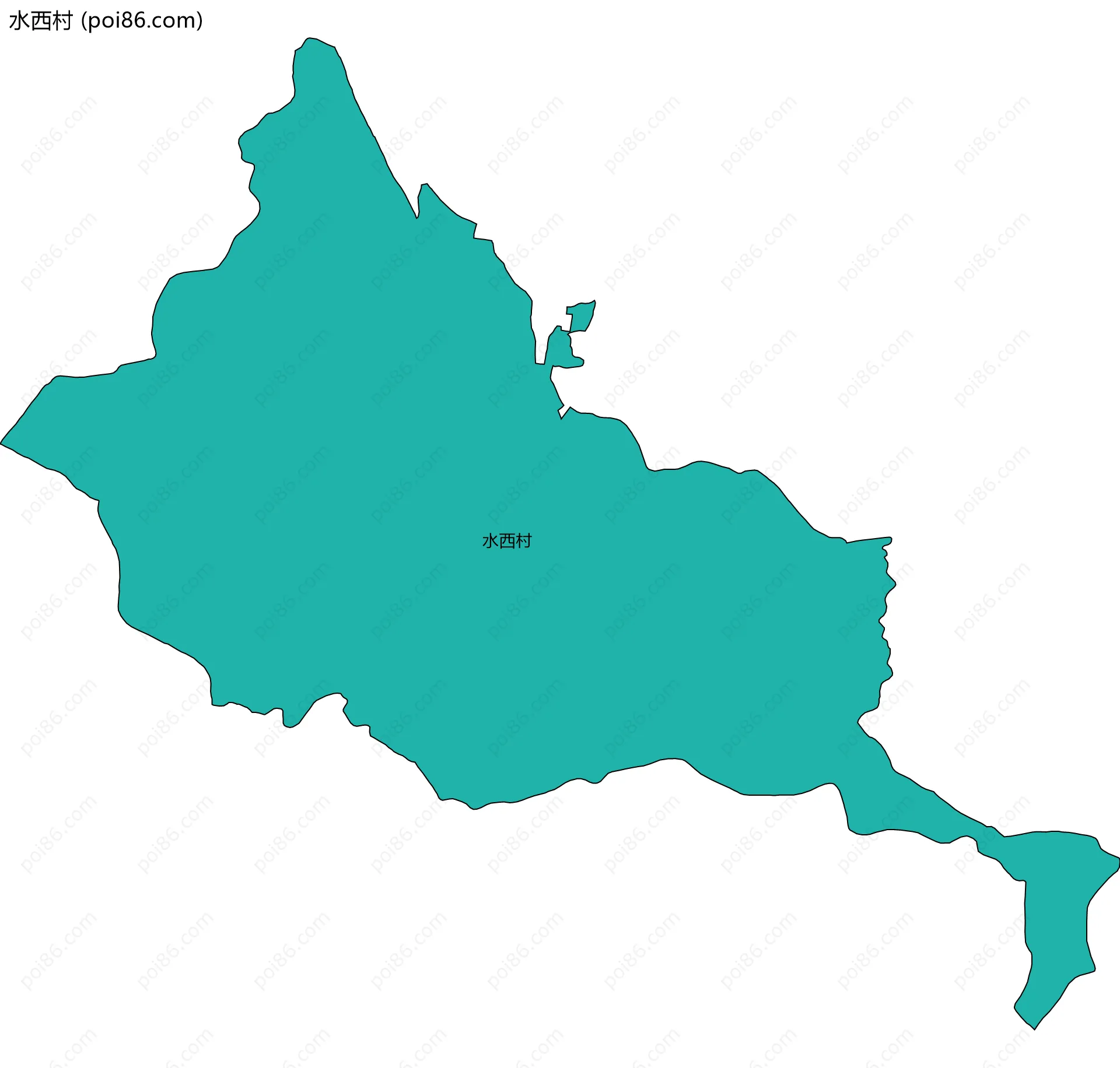 水西村边界地图