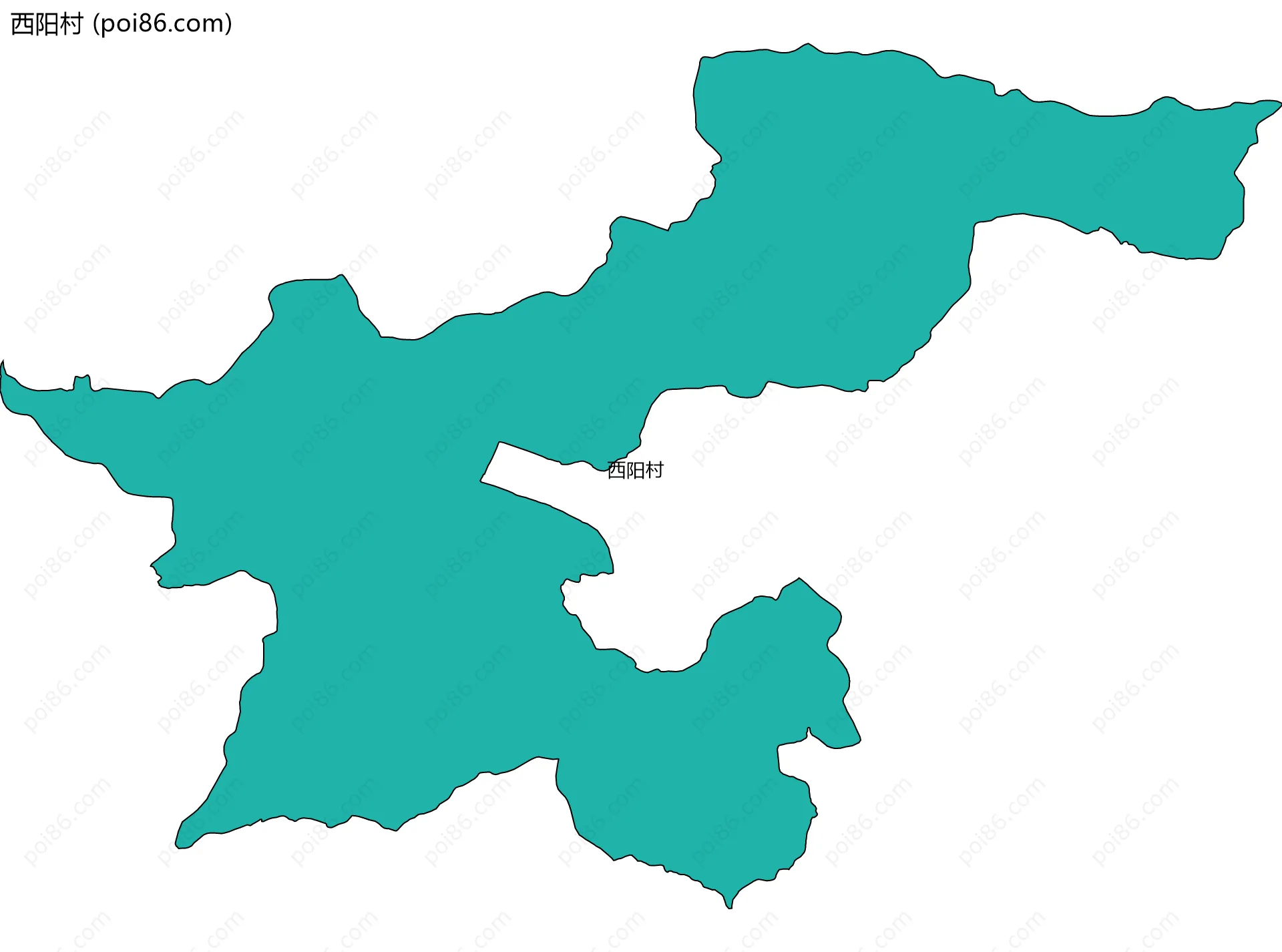 西阳村边界地图