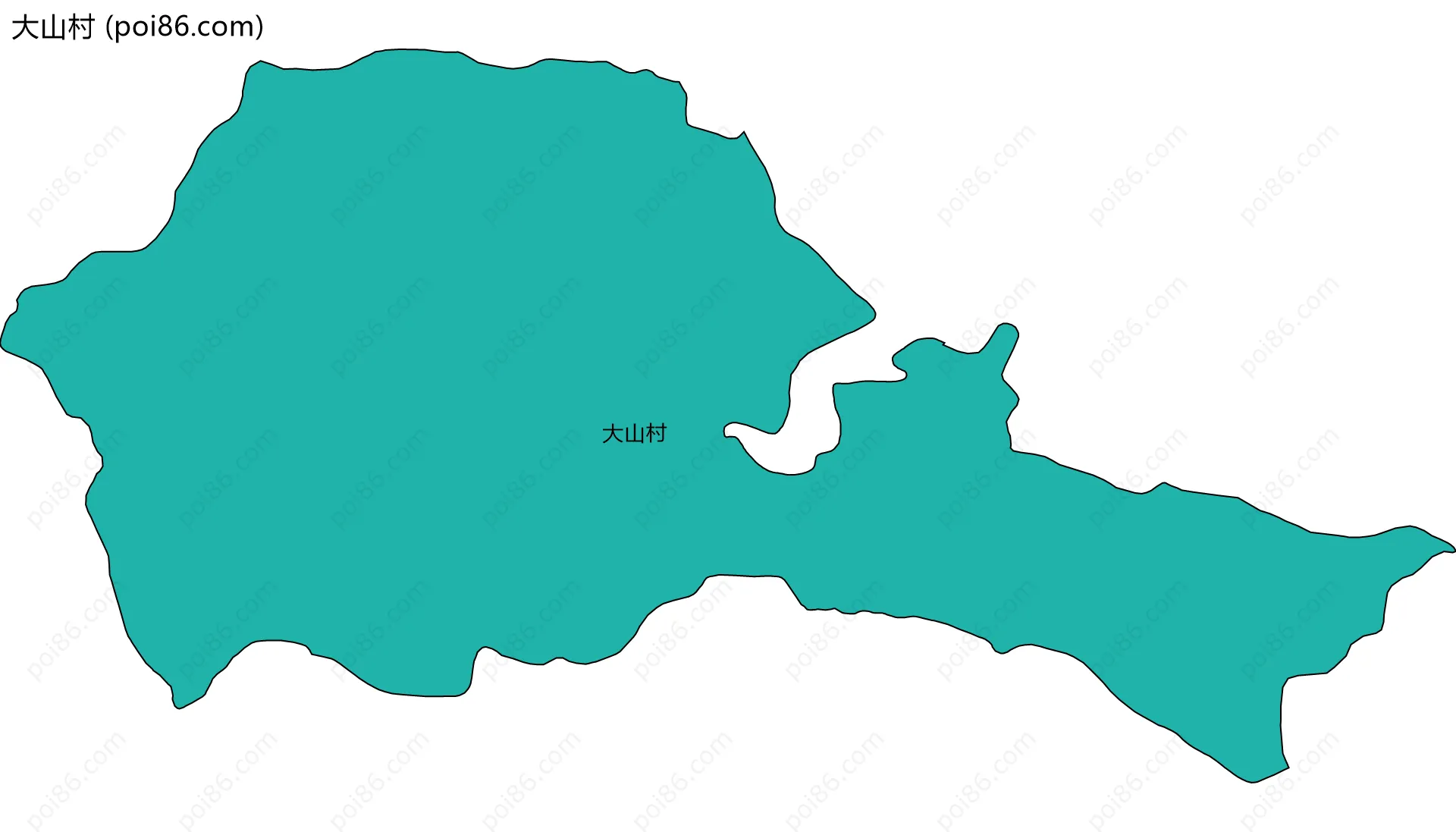大山村边界地图