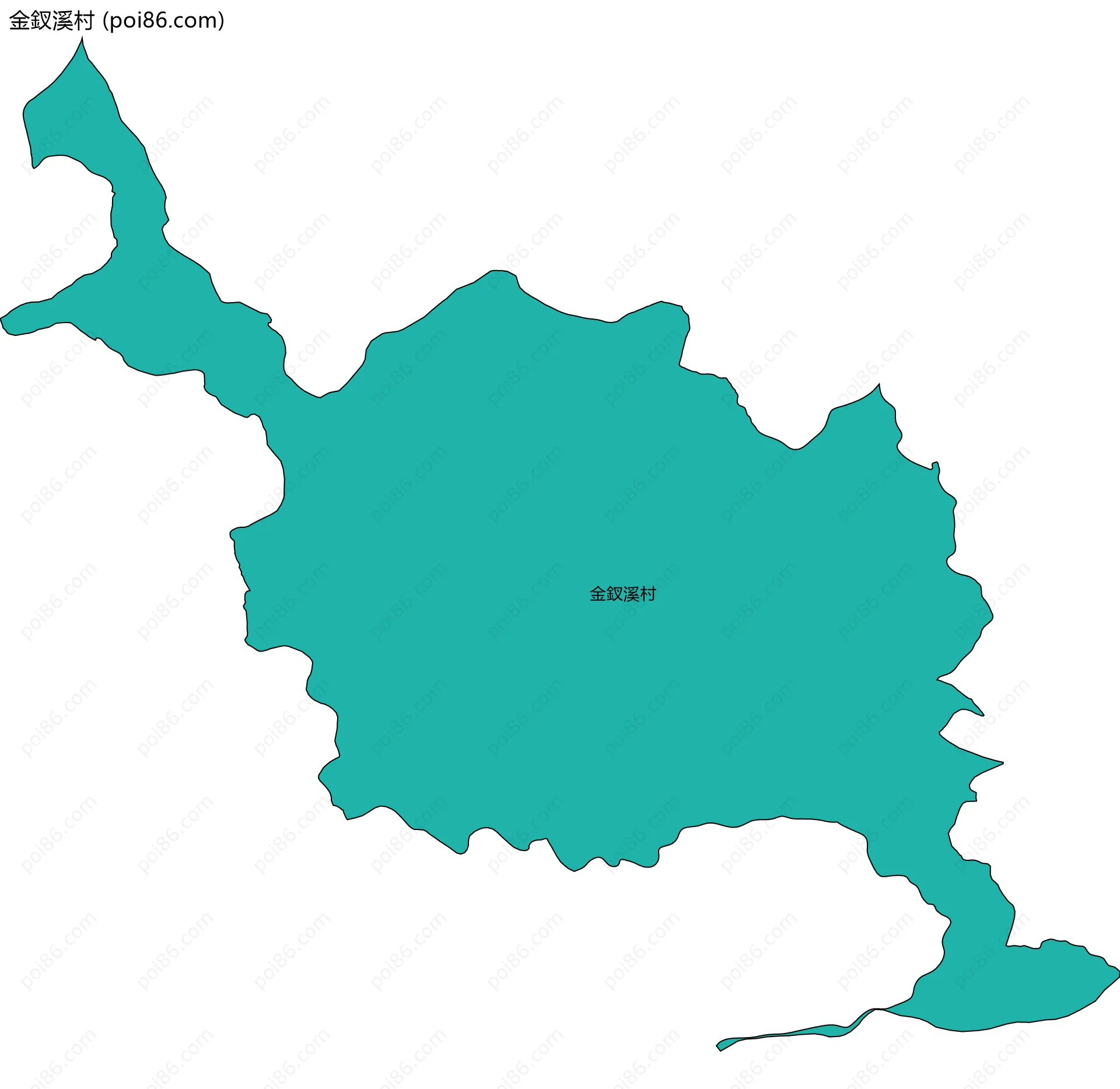 金釵溪村边界地图