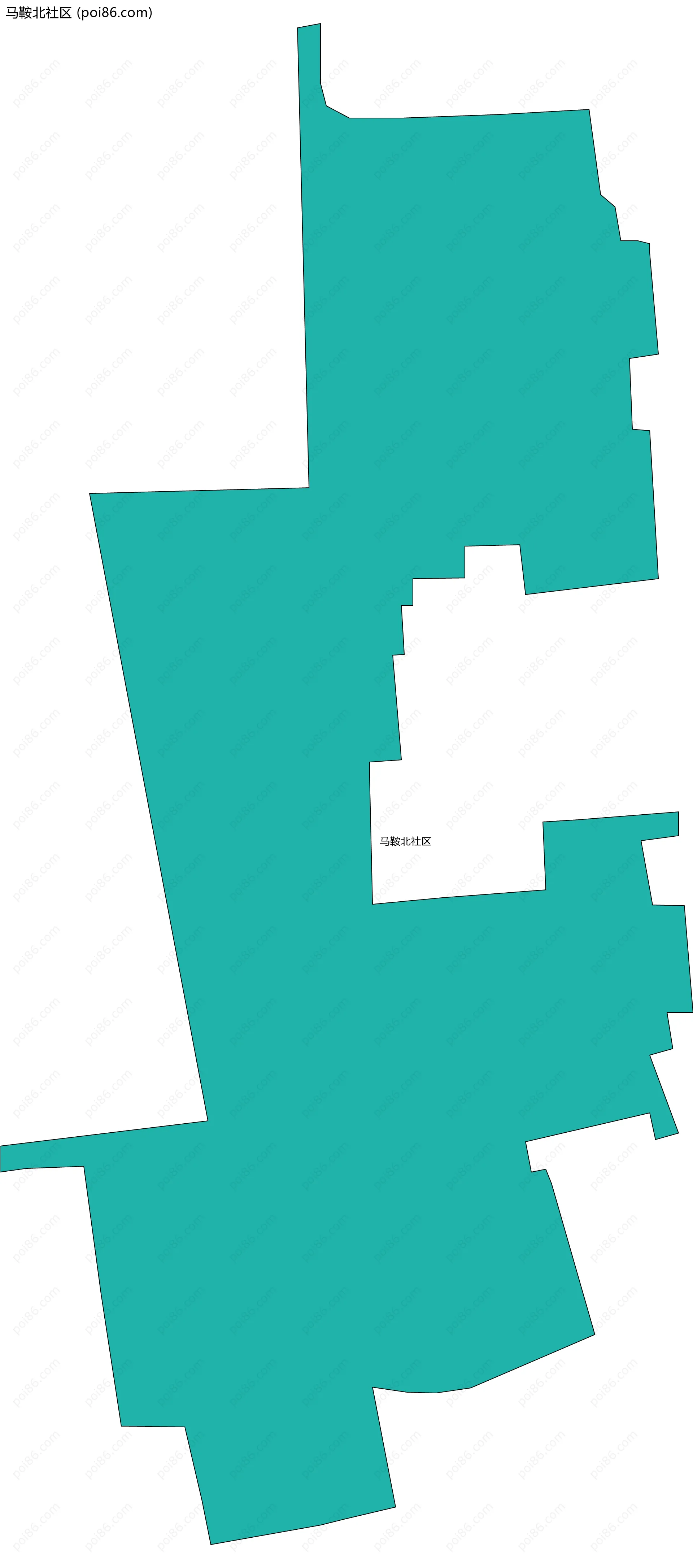 马鞍北社区边界地图