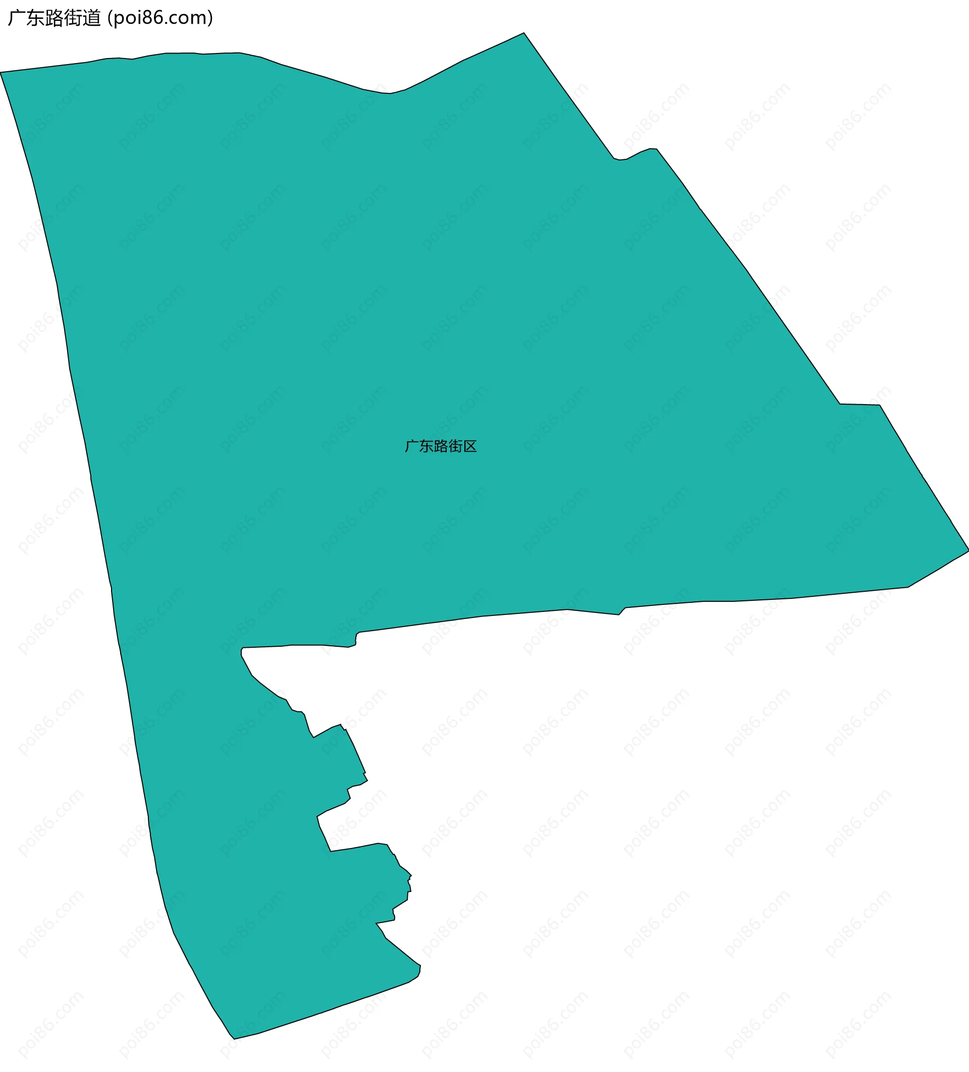 广东路街道边界地图(五级行政区划)