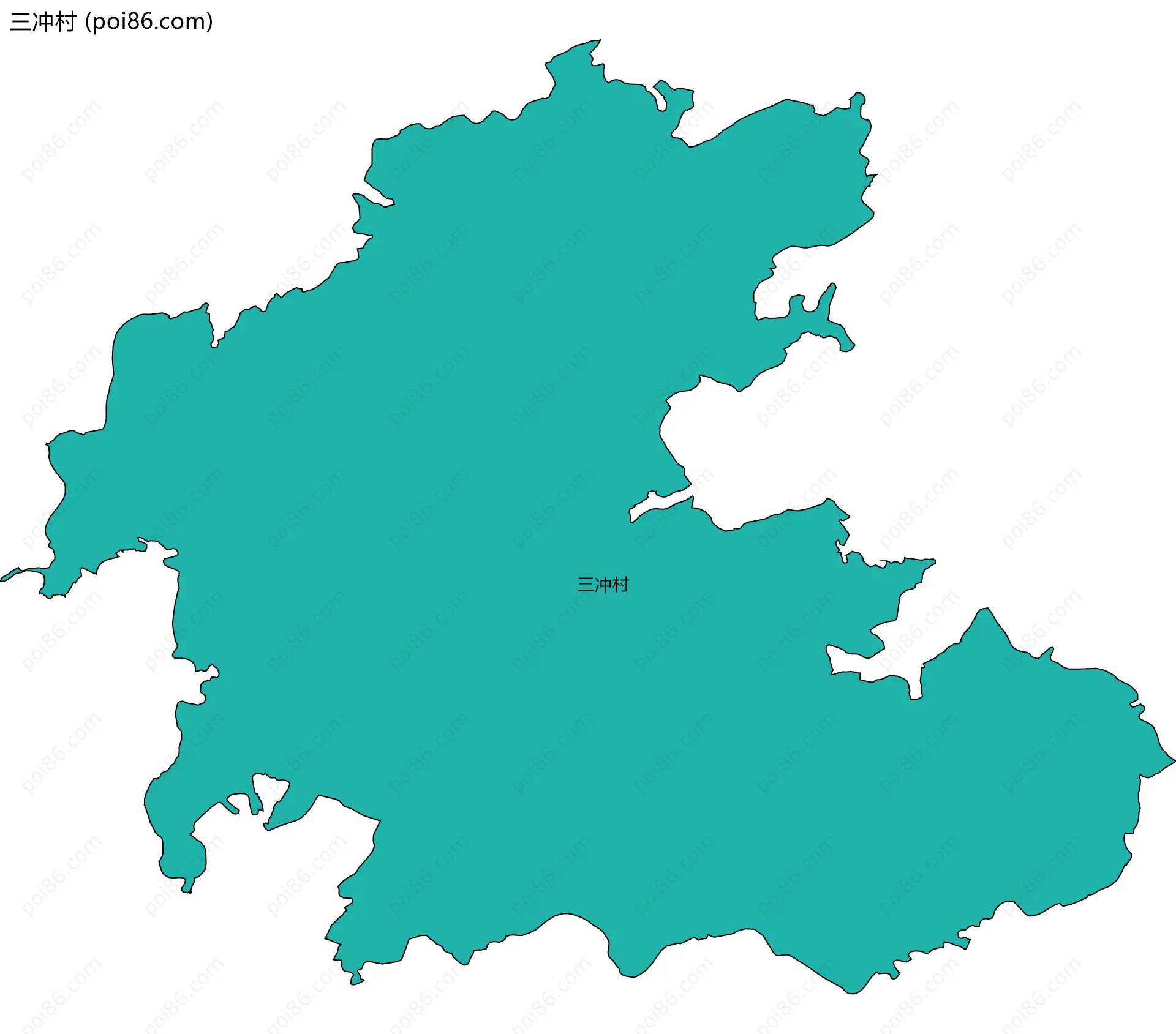 三冲村边界地图