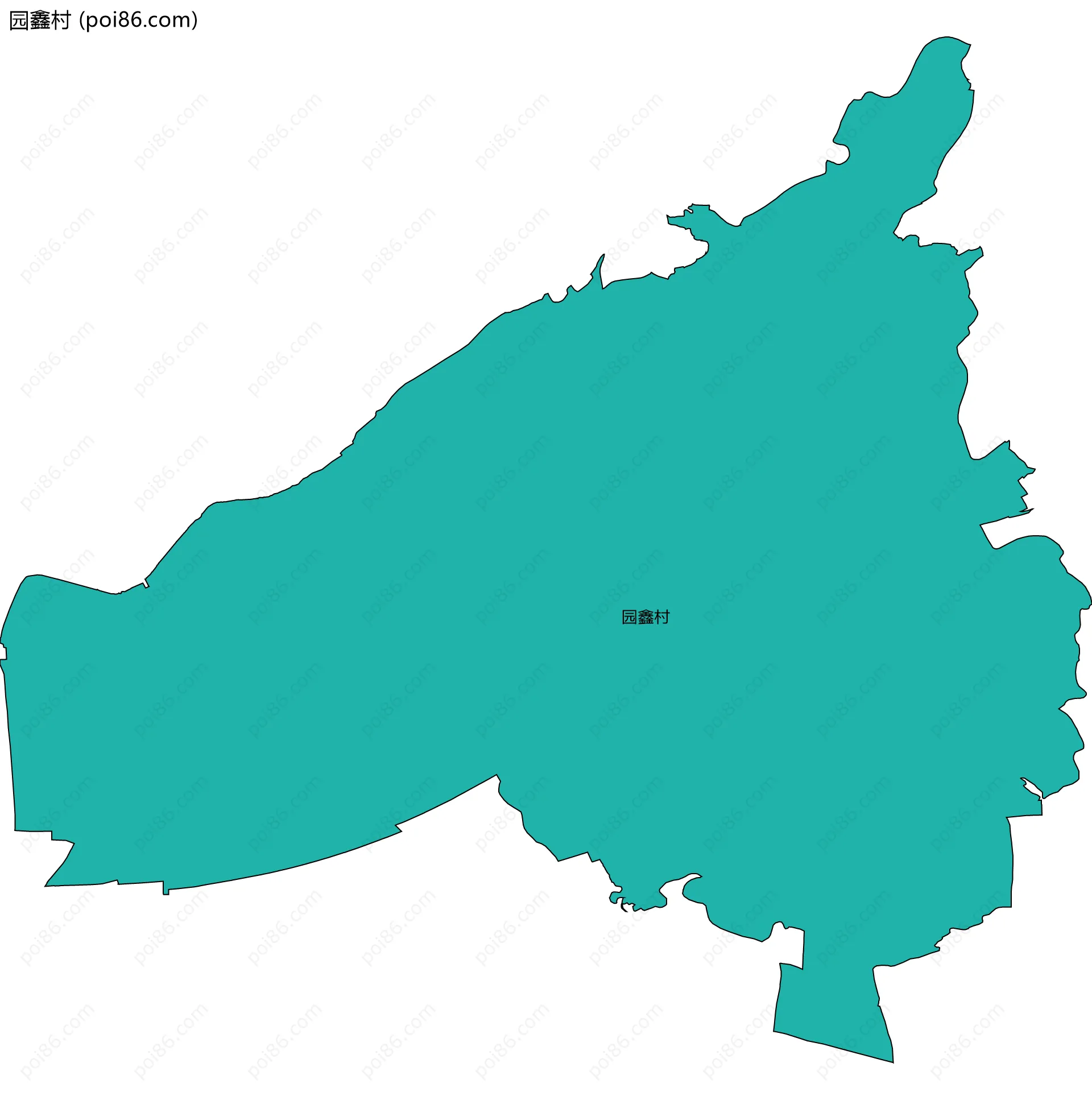 园鑫村边界地图