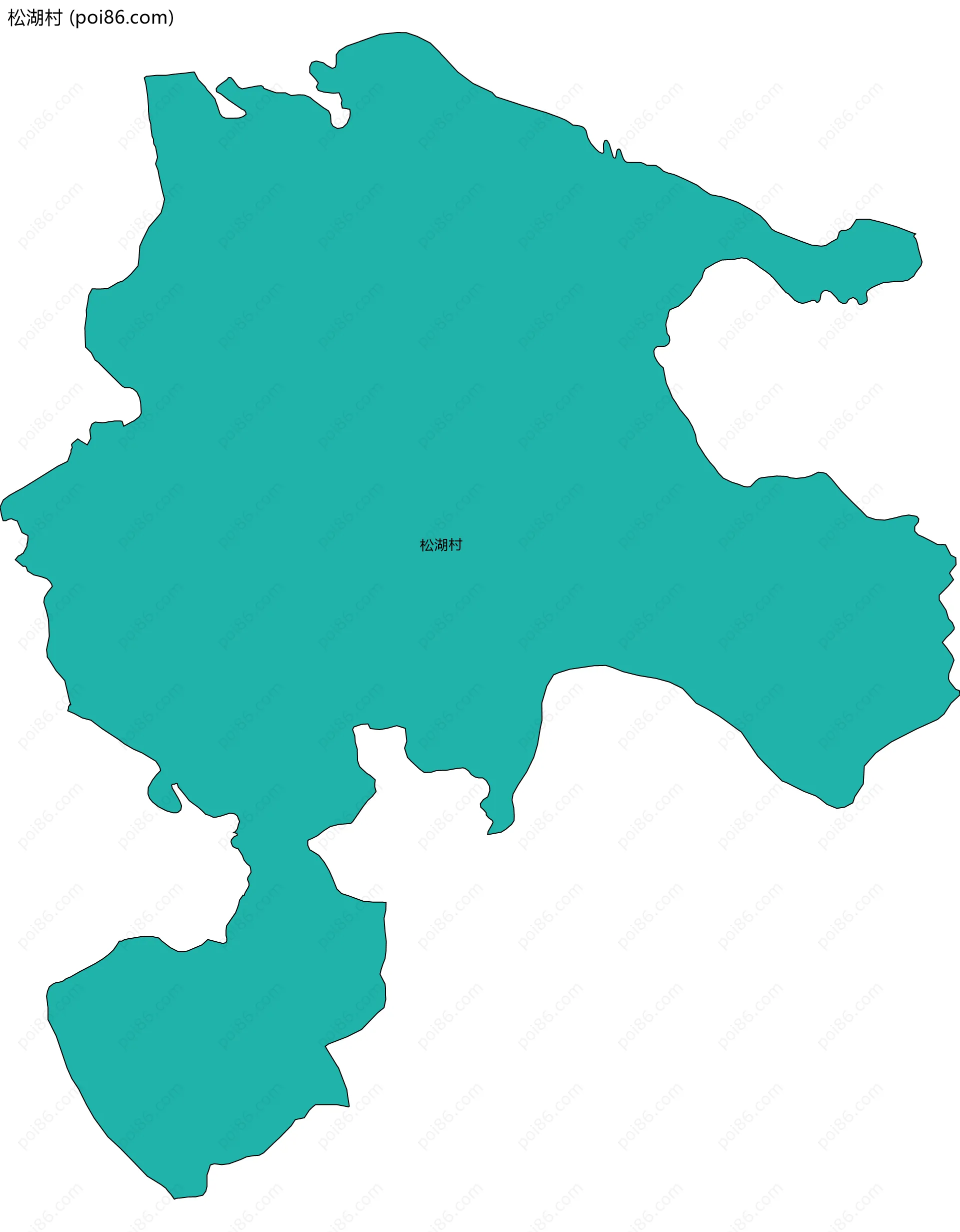 松湖村边界地图