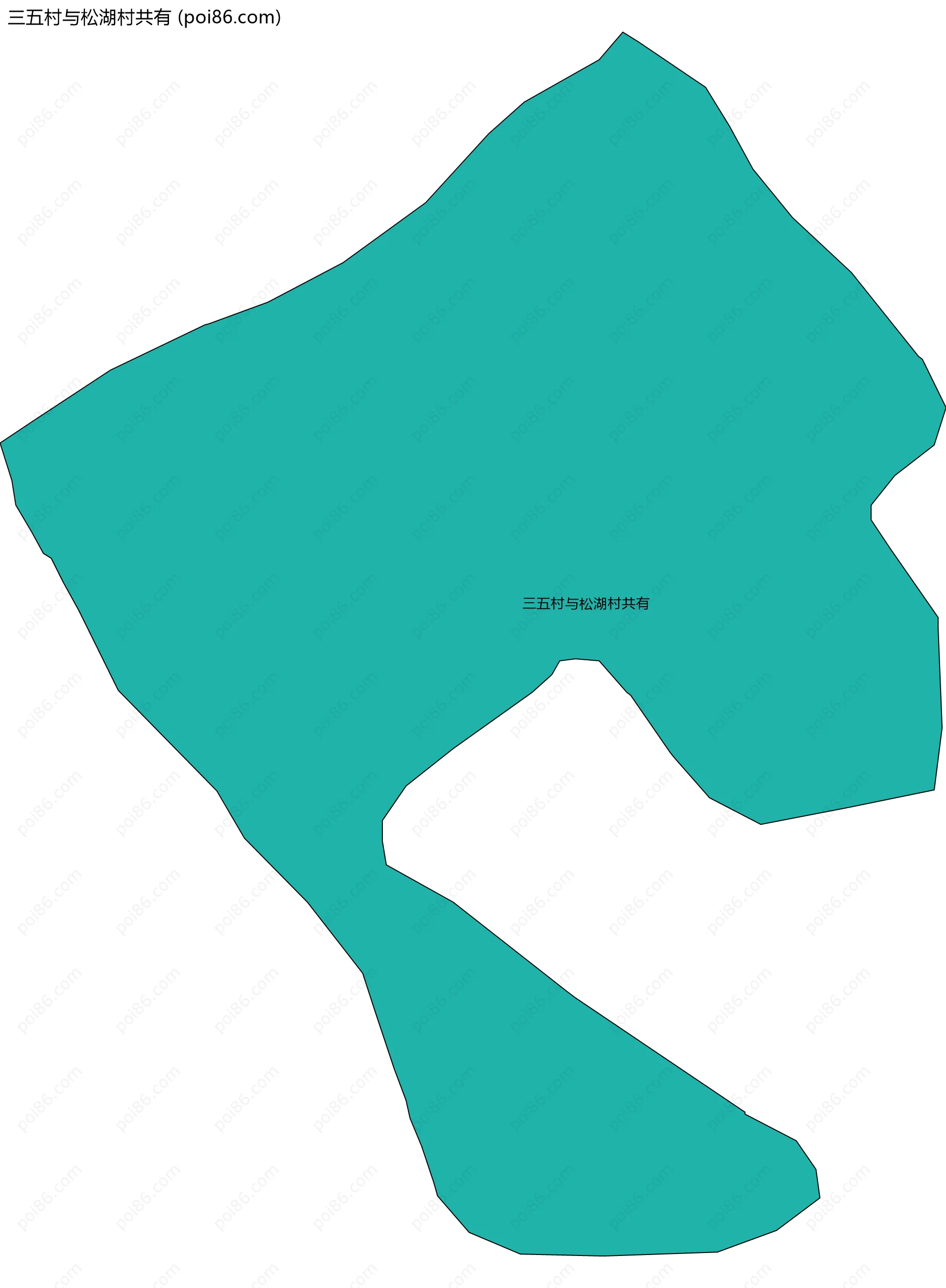 三五村与松湖村共有边界地图