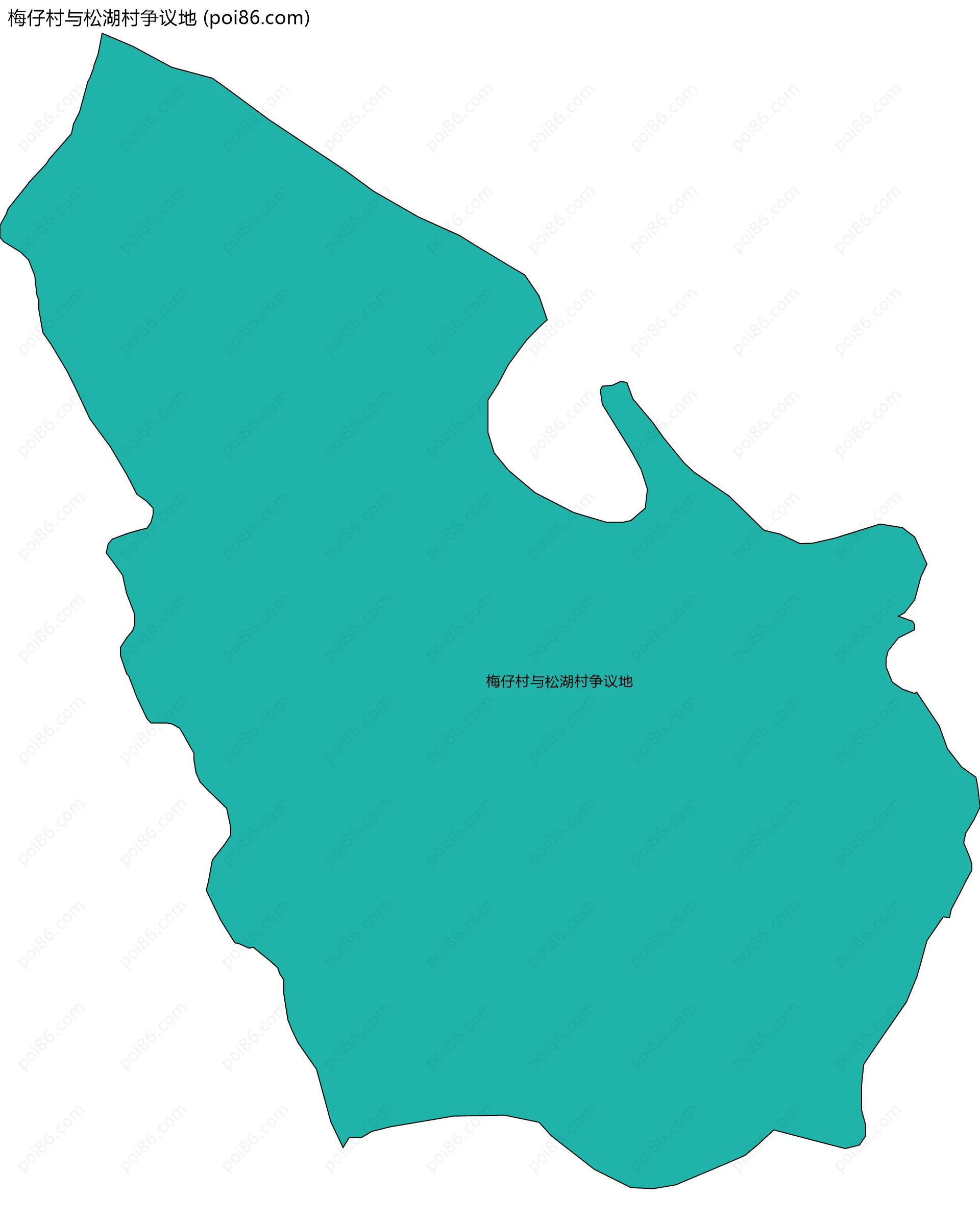 梅仔村与松湖村争议地边界地图