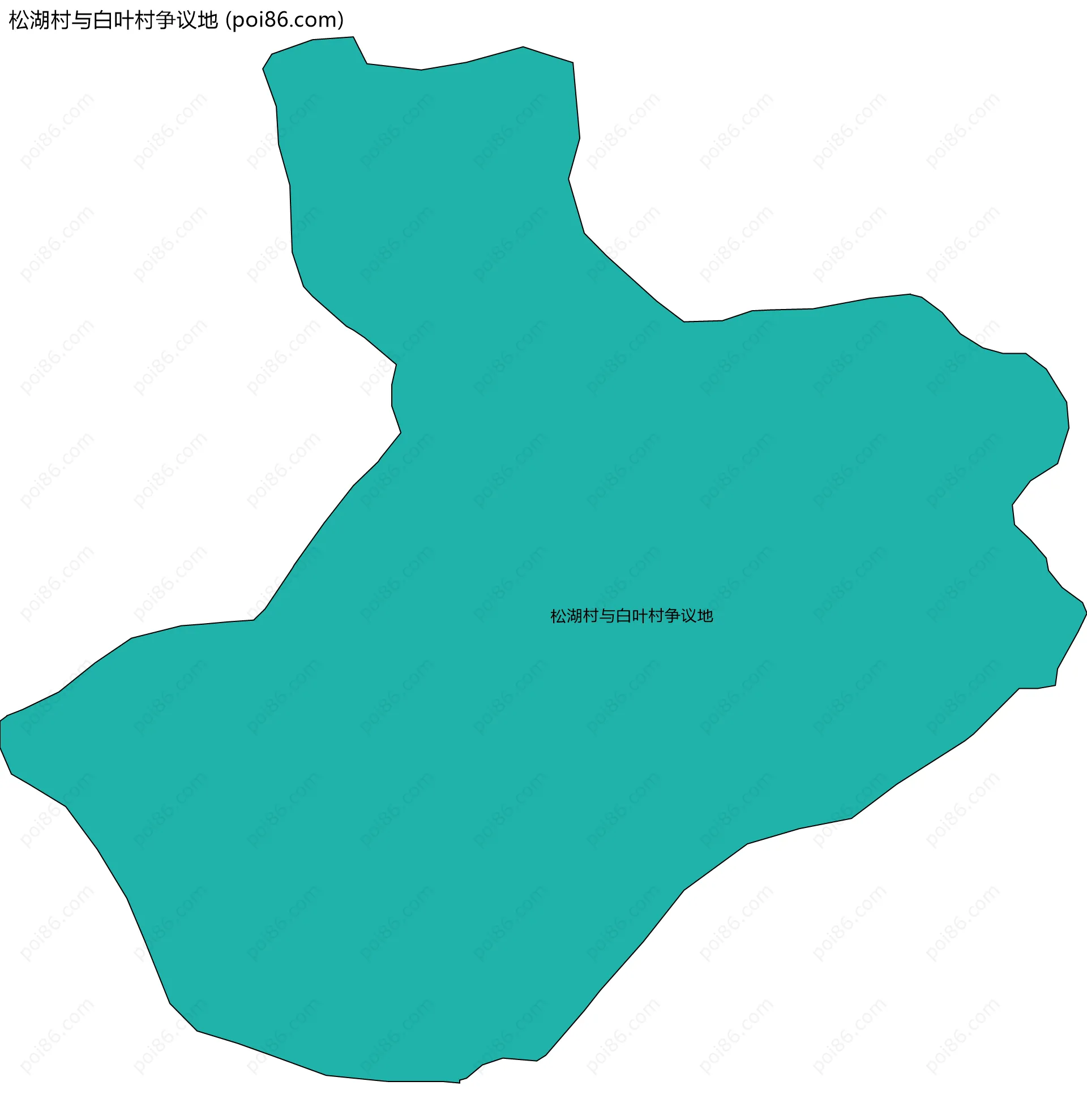 松湖村与白叶村争议地边界地图