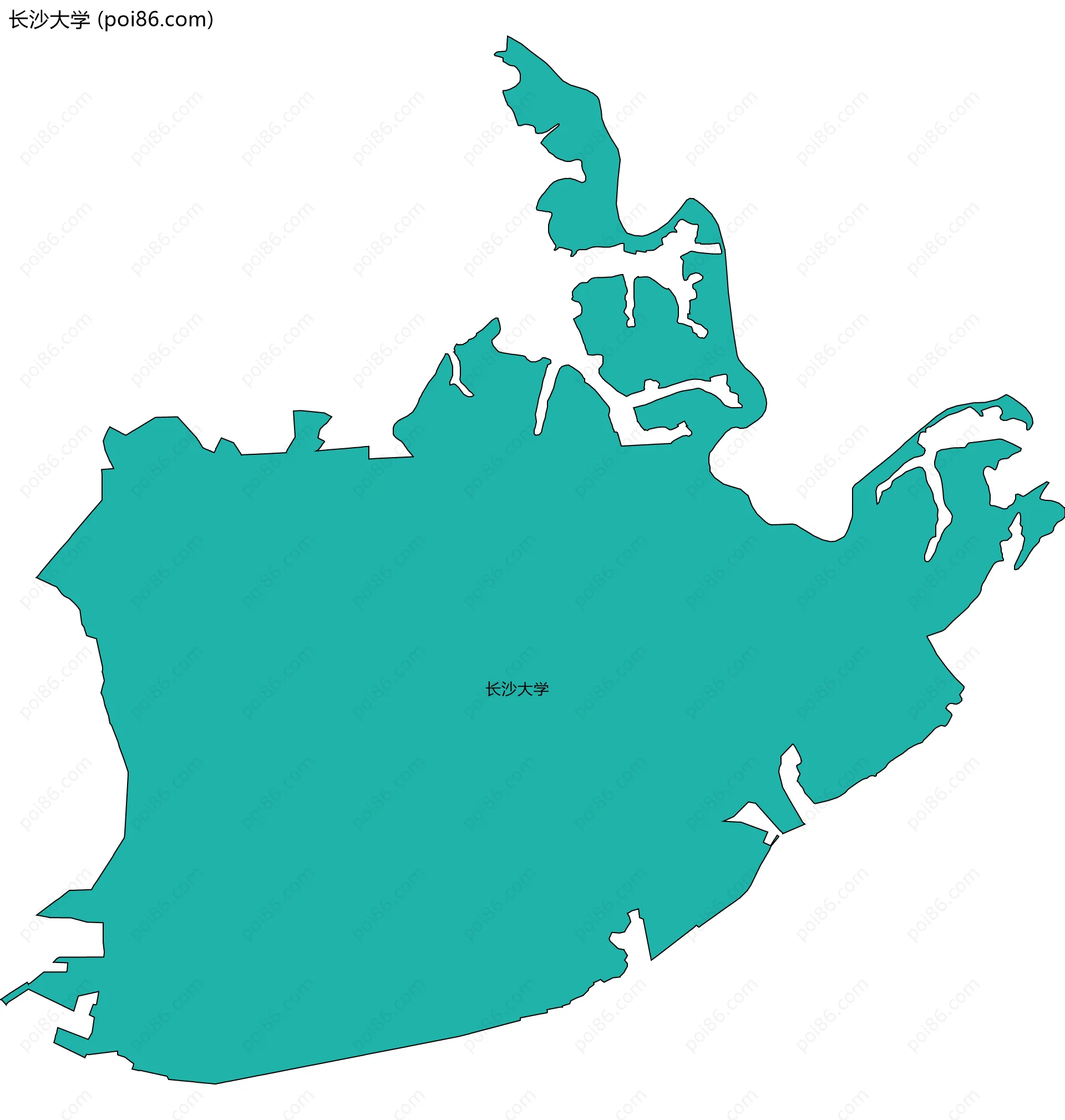 长沙大学边界地图
