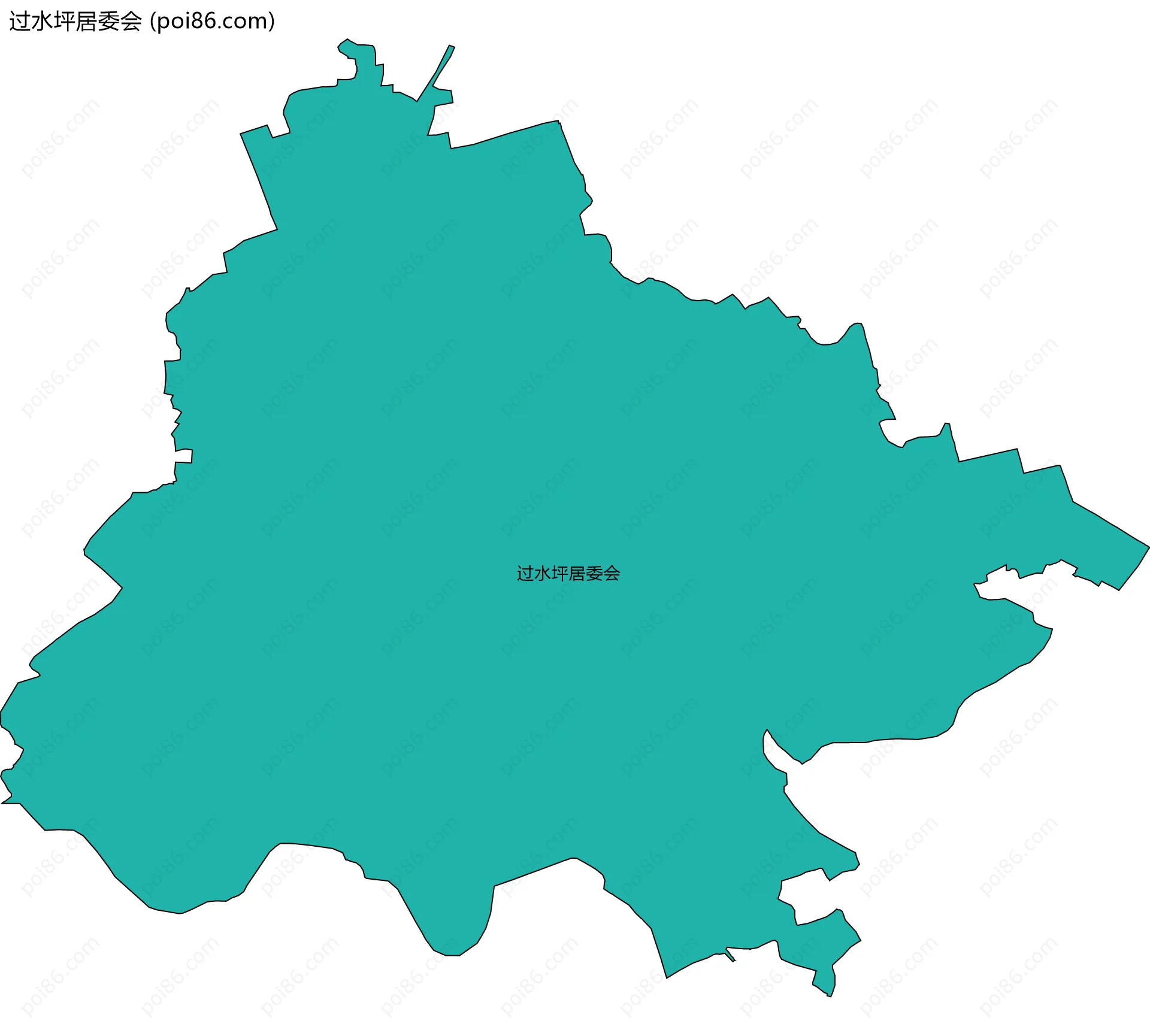 过水坪居委会边界地图