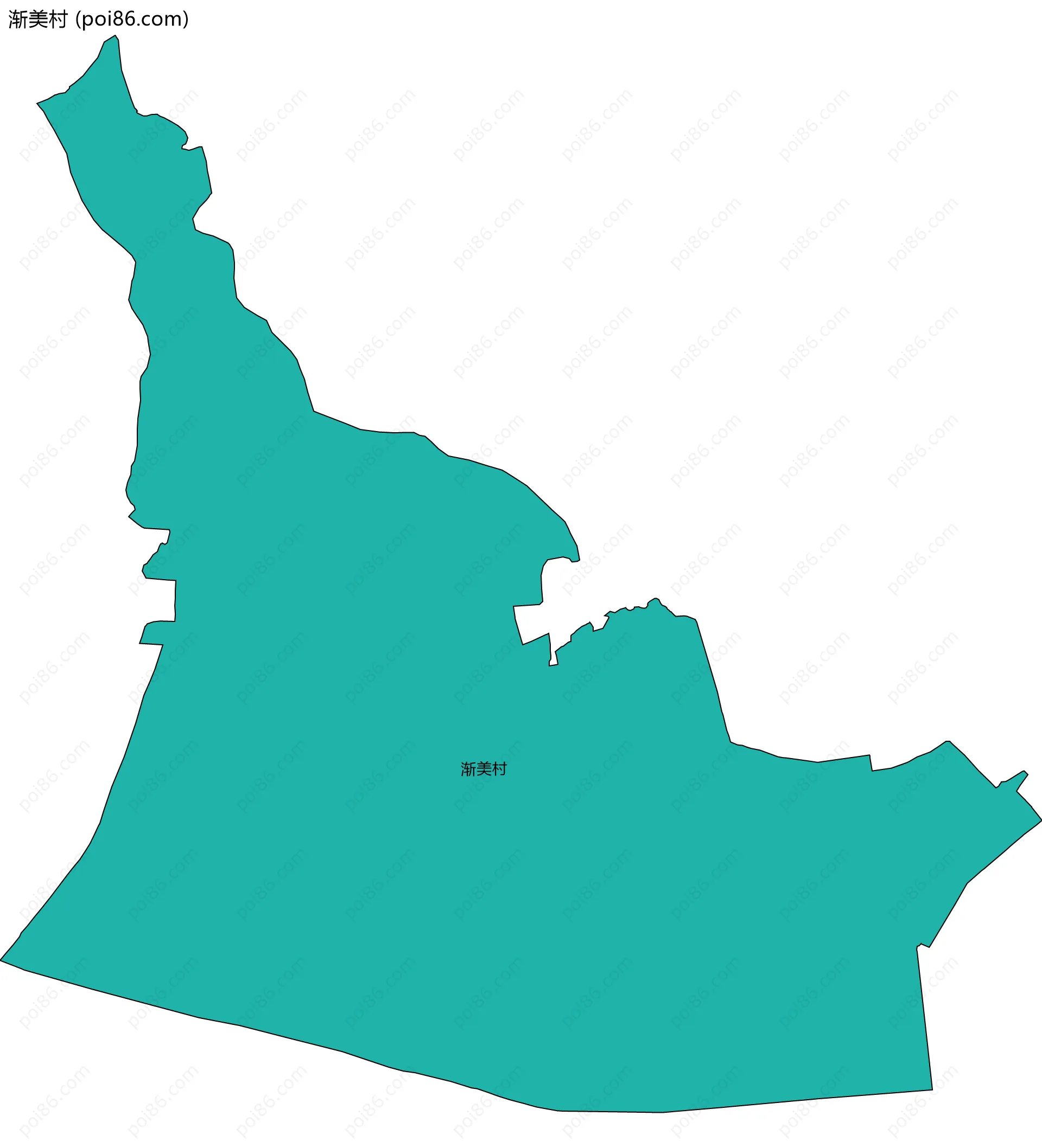 渐美村边界地图