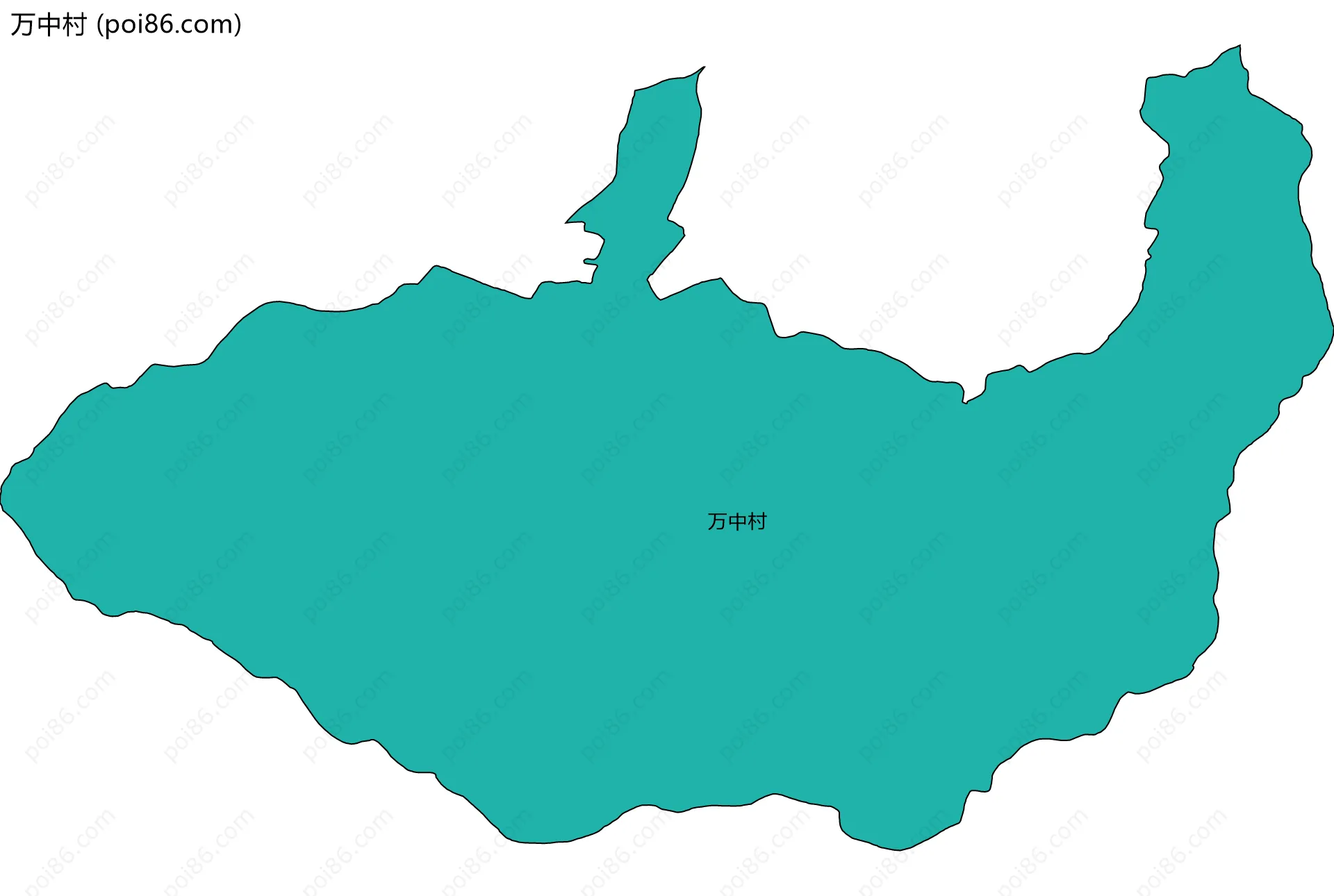万中村边界地图