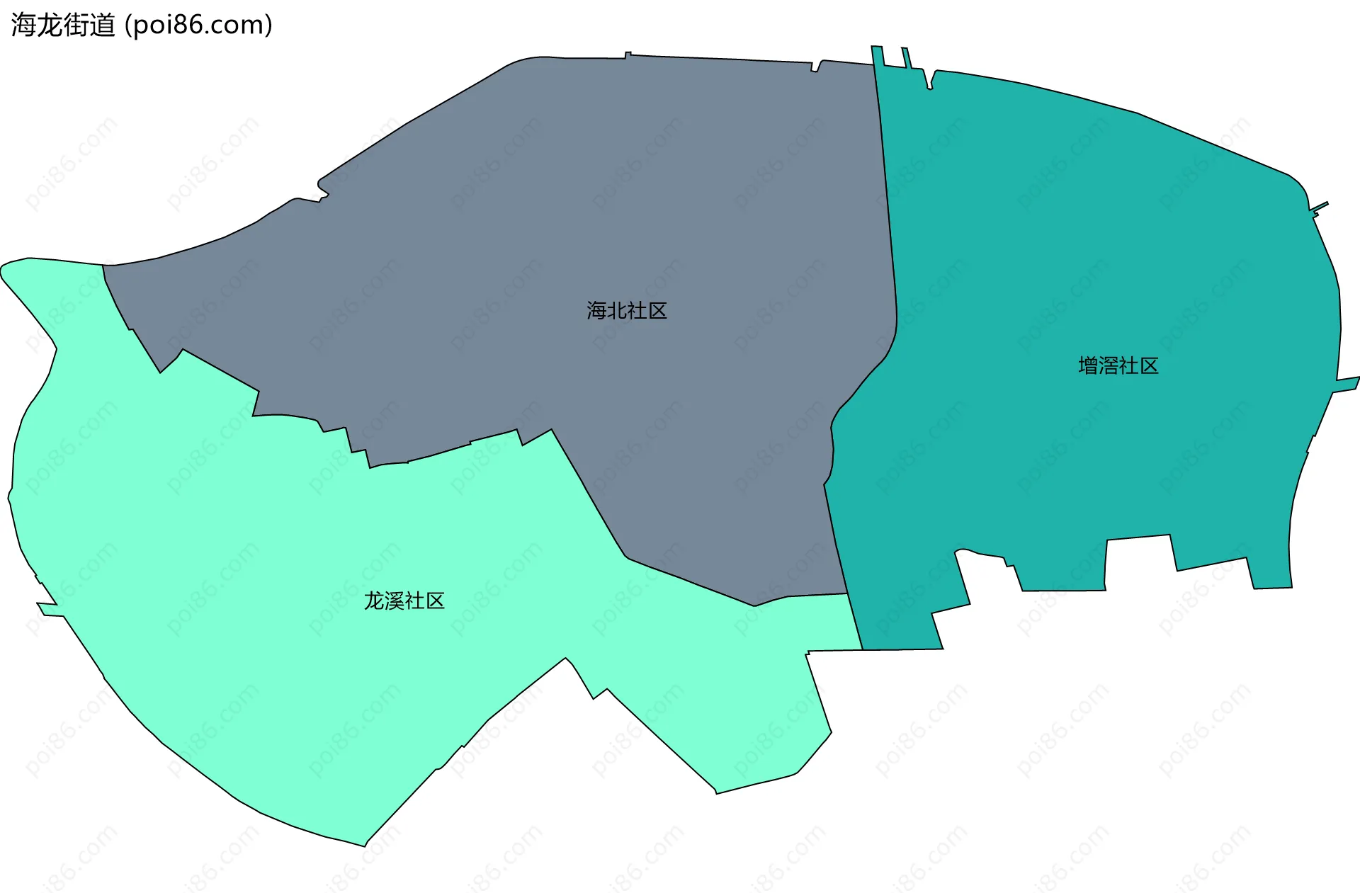 海龙街道边界地图(五级行政区划)
