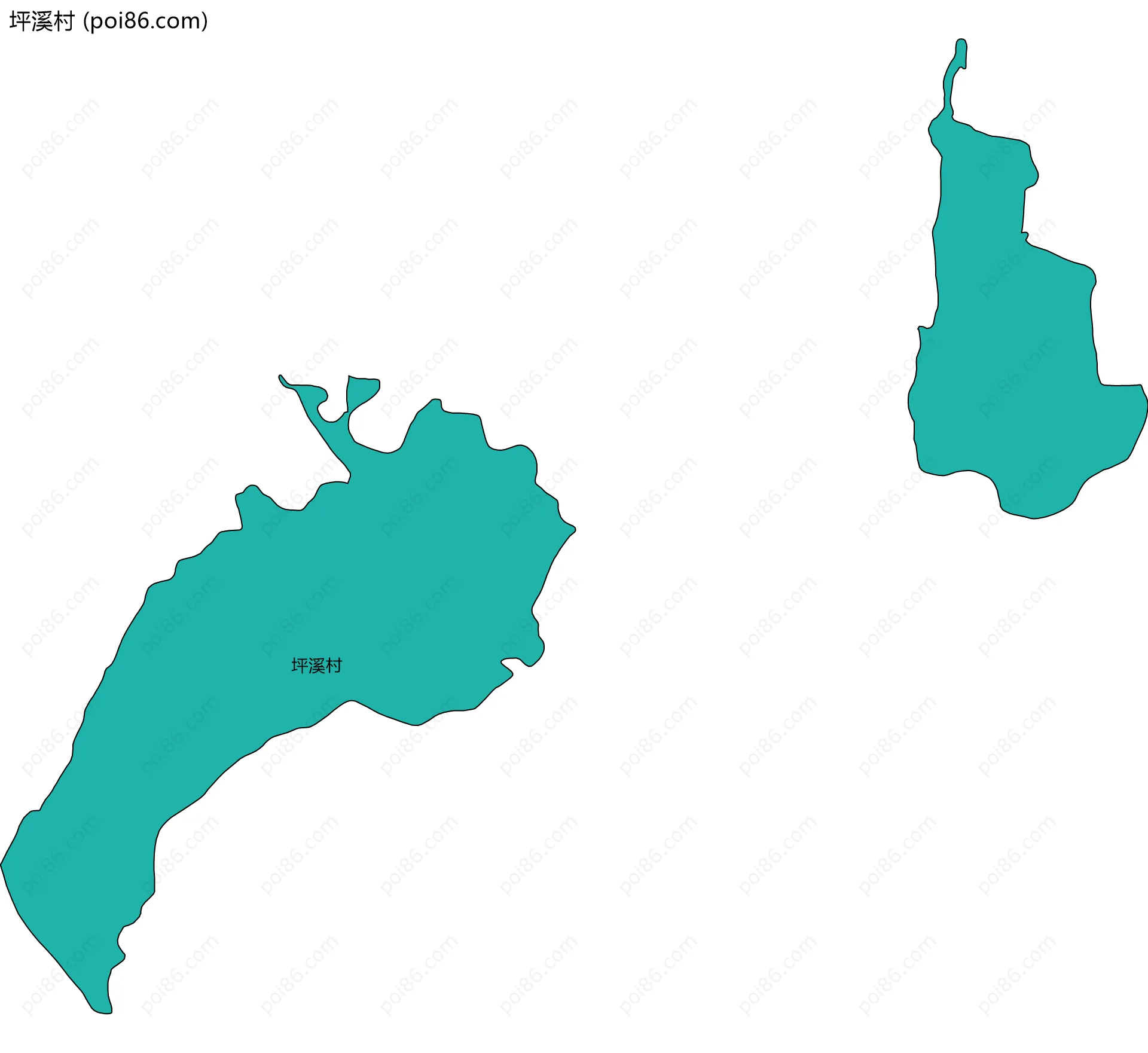 坪溪村边界地图