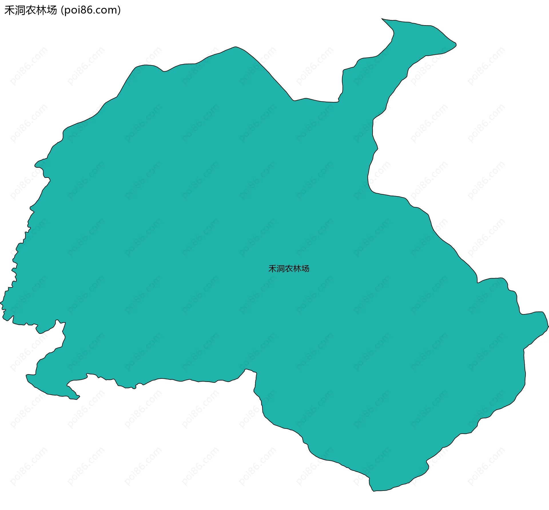 禾洞农林场边界地图(五级行政区划)