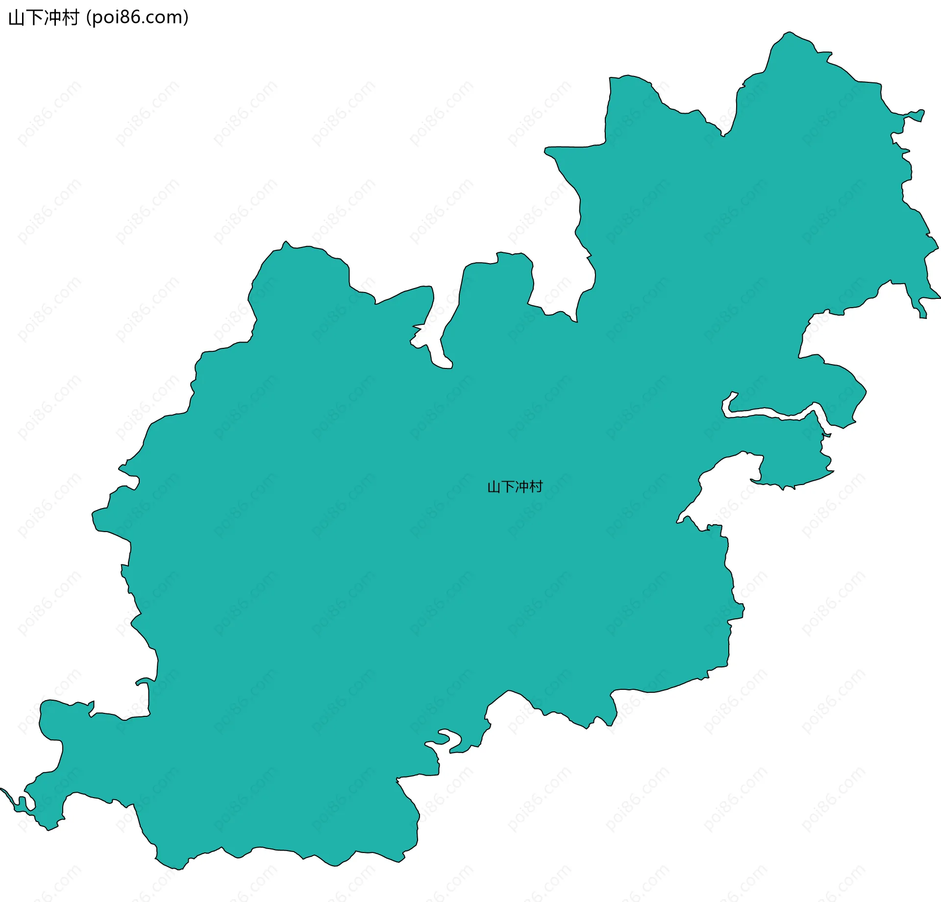 山下冲村边界地图