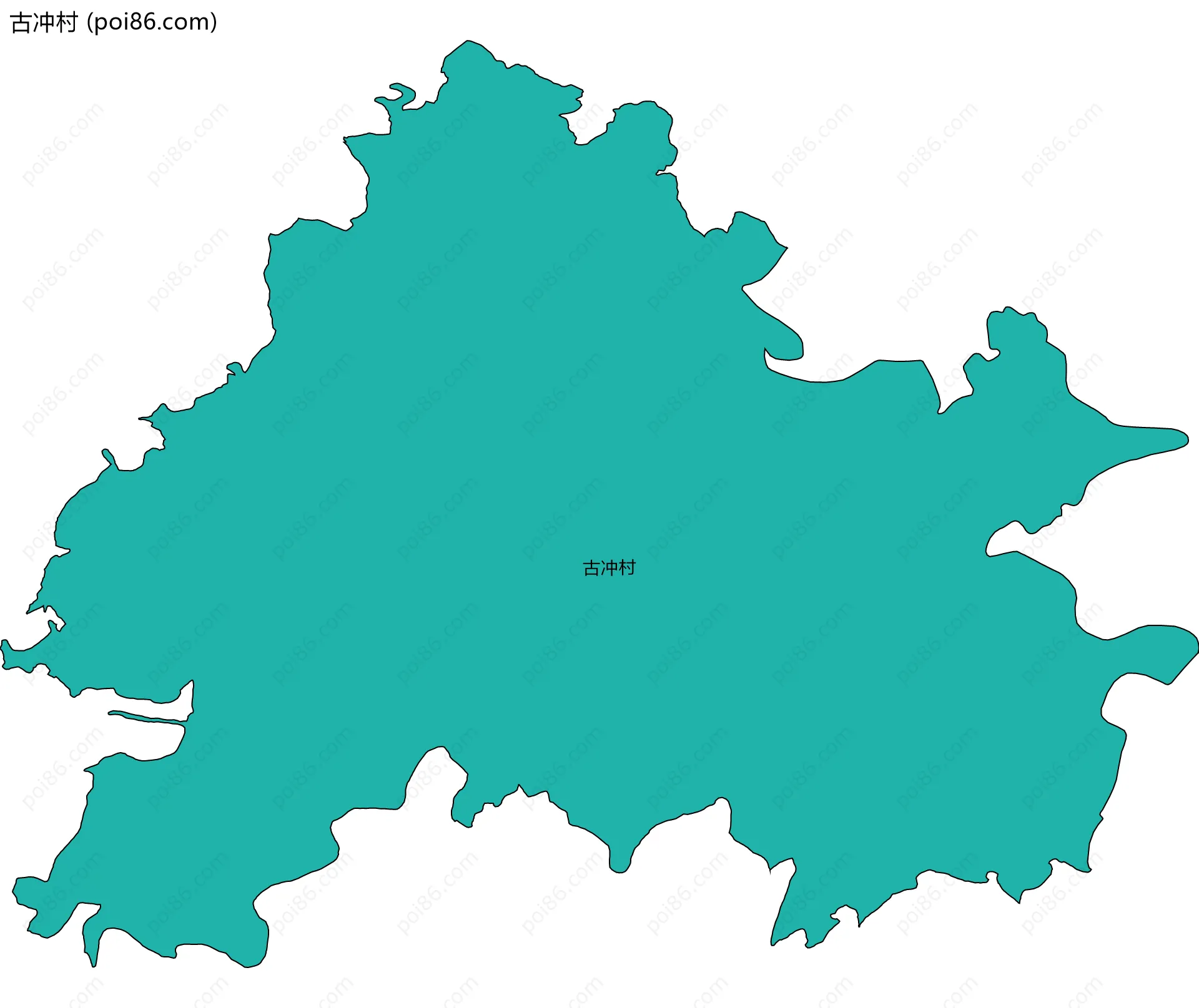 古冲村边界地图