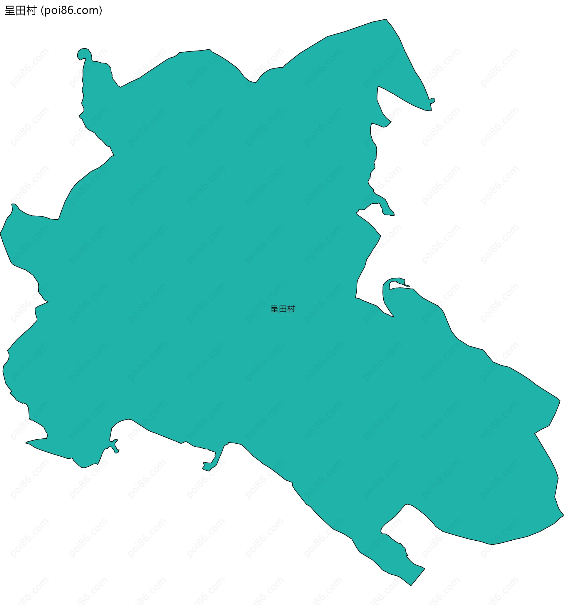 呈田村边界地图