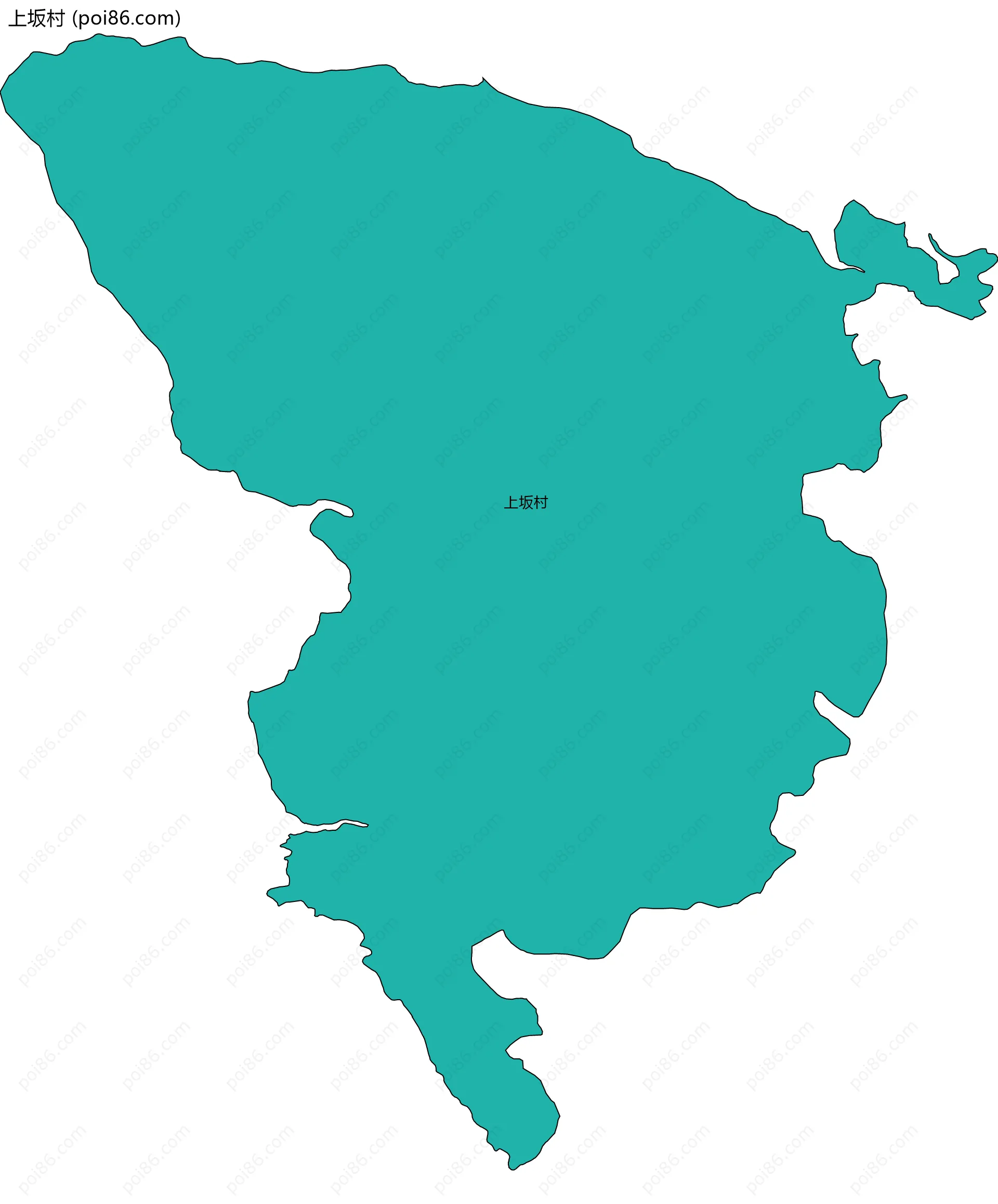 上坂村边界地图