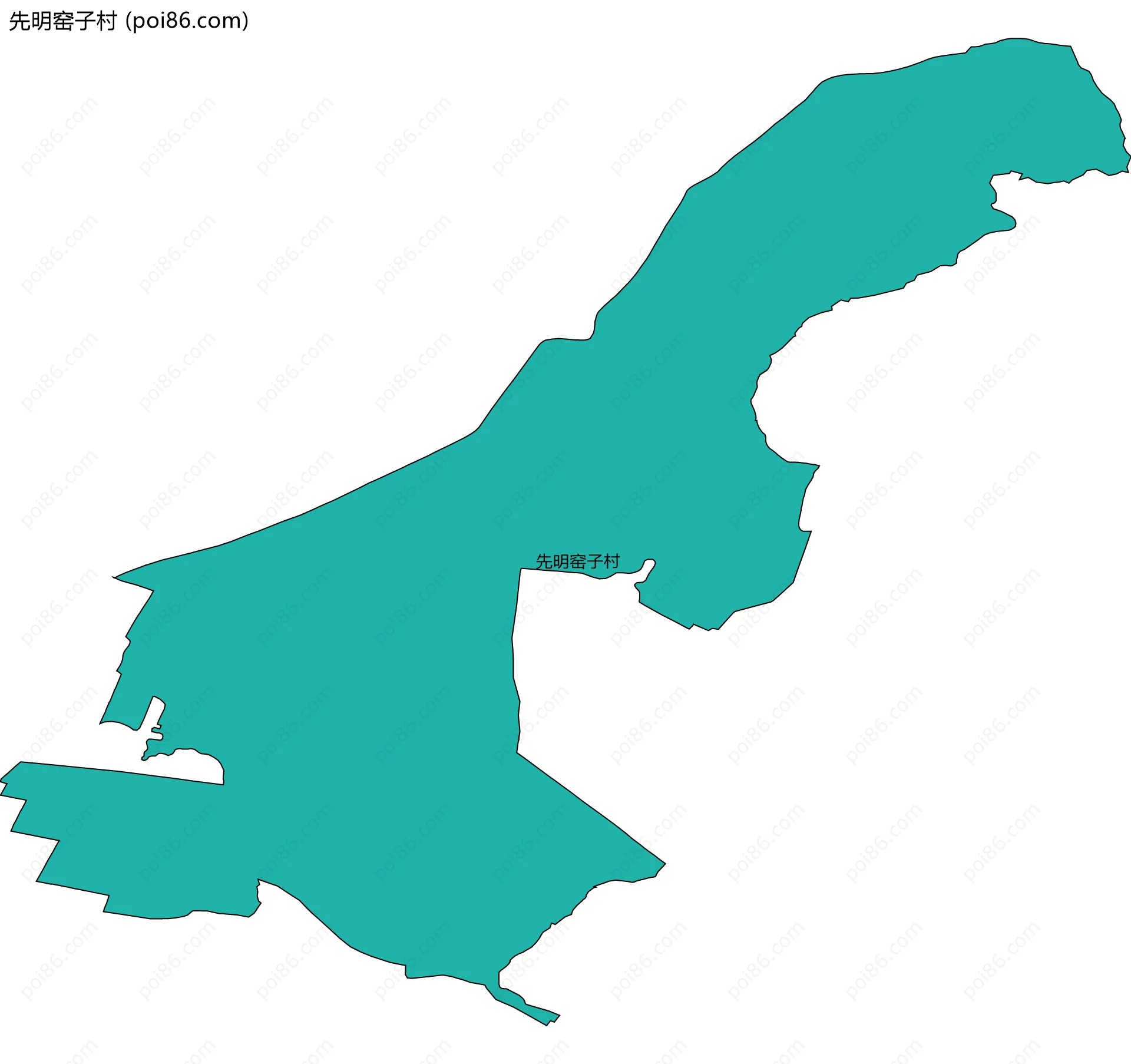 先明窑子村边界地图