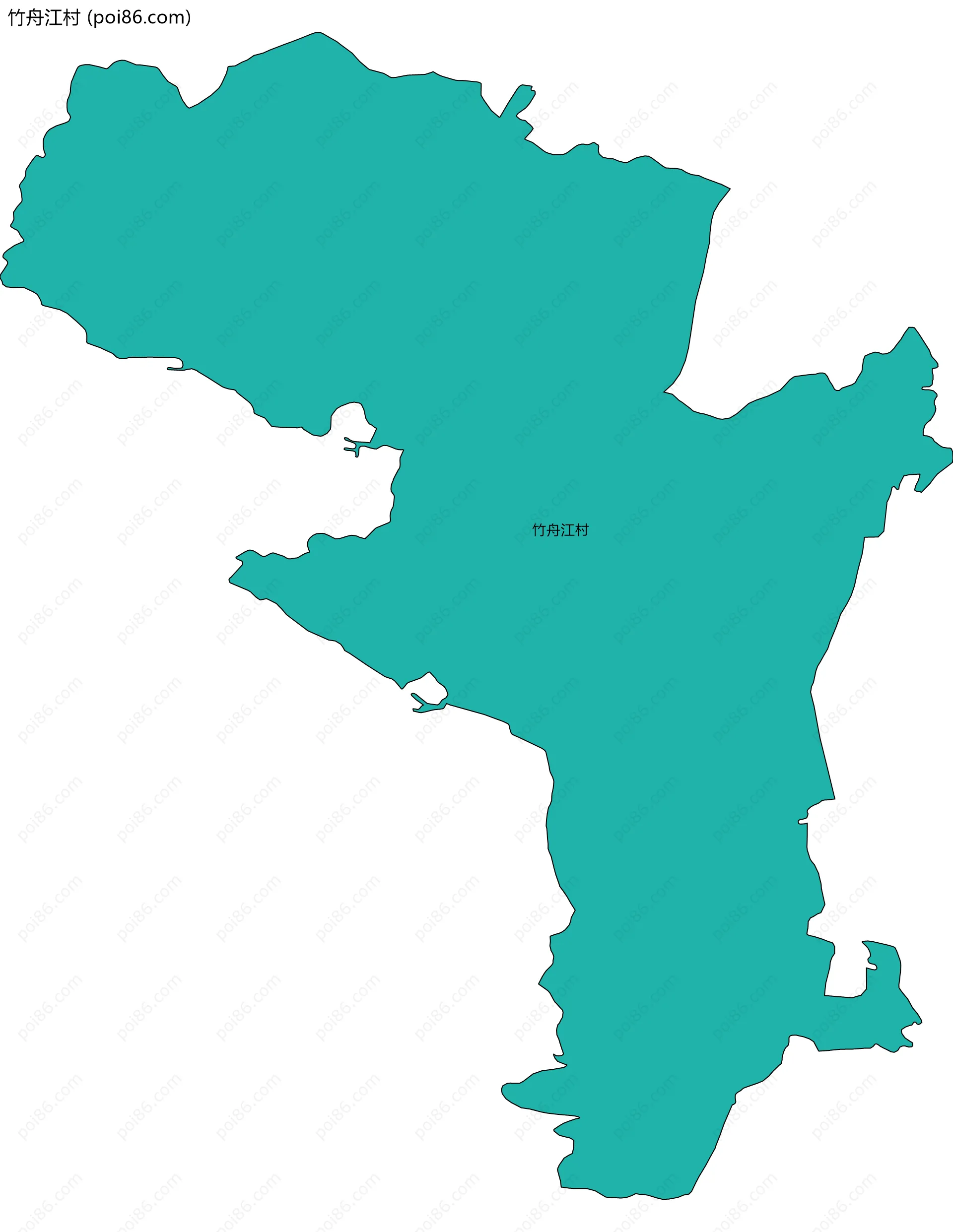 竹舟江村边界地图