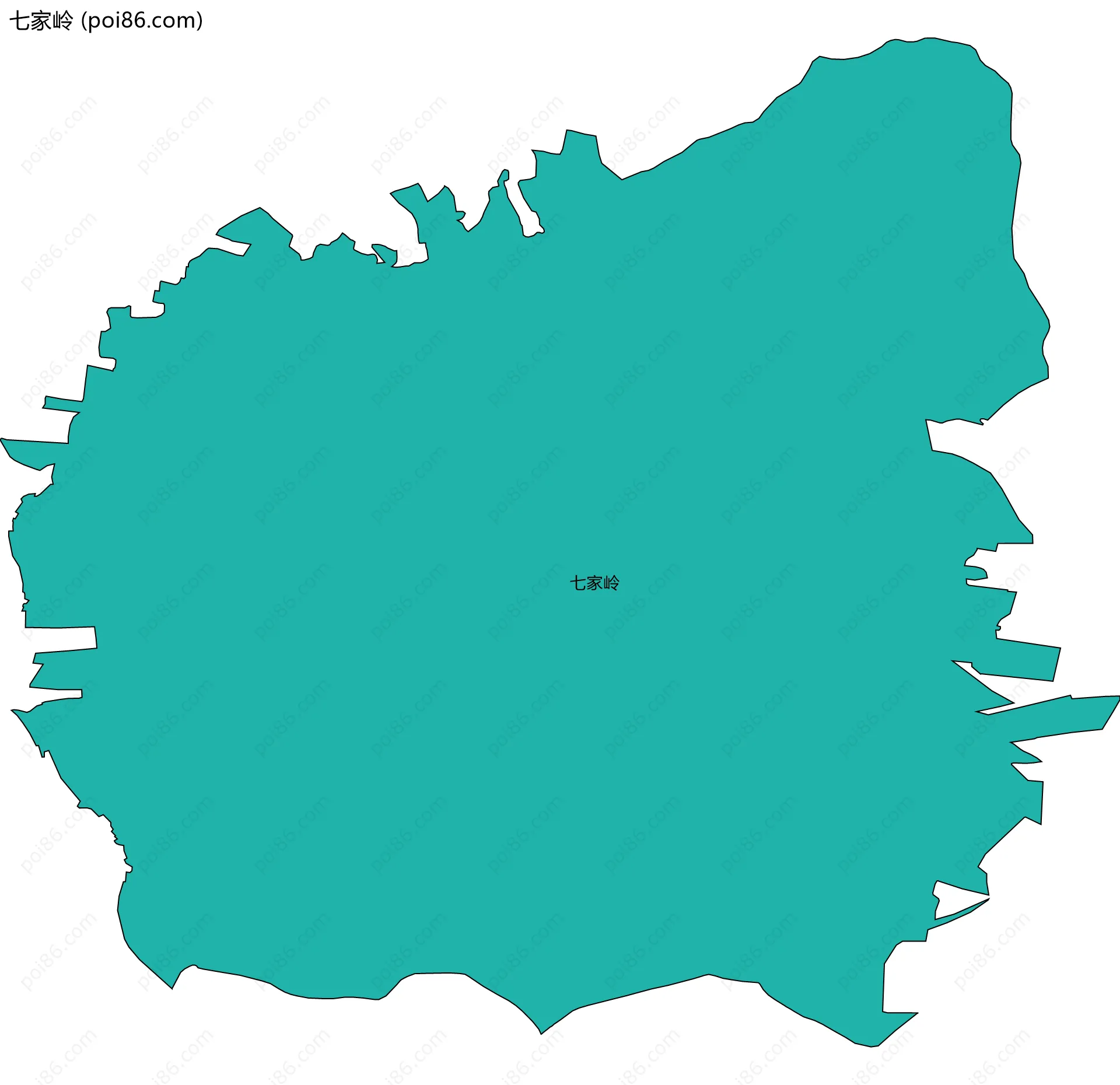 七家岭边界地图