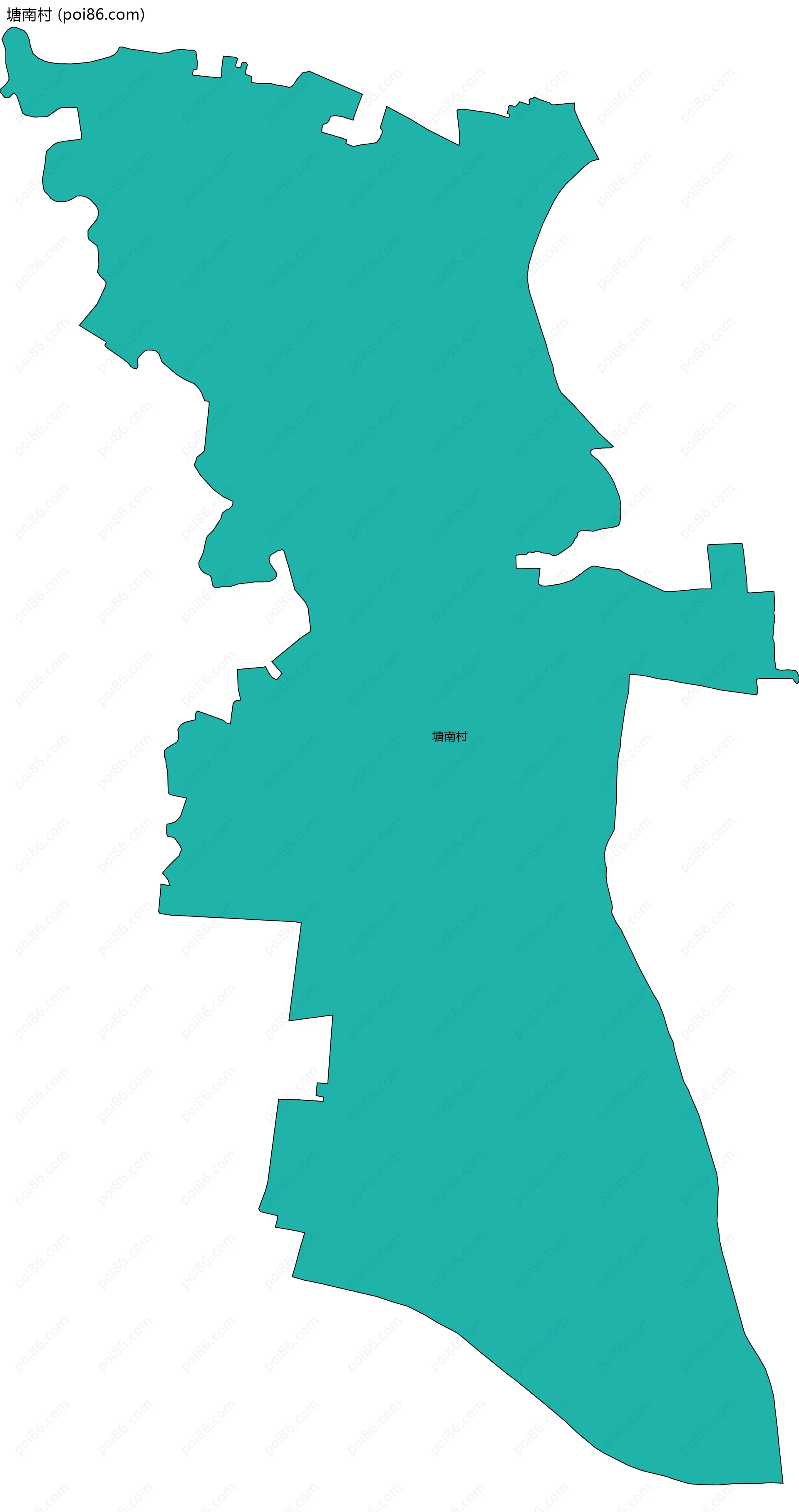 塘南村边界地图