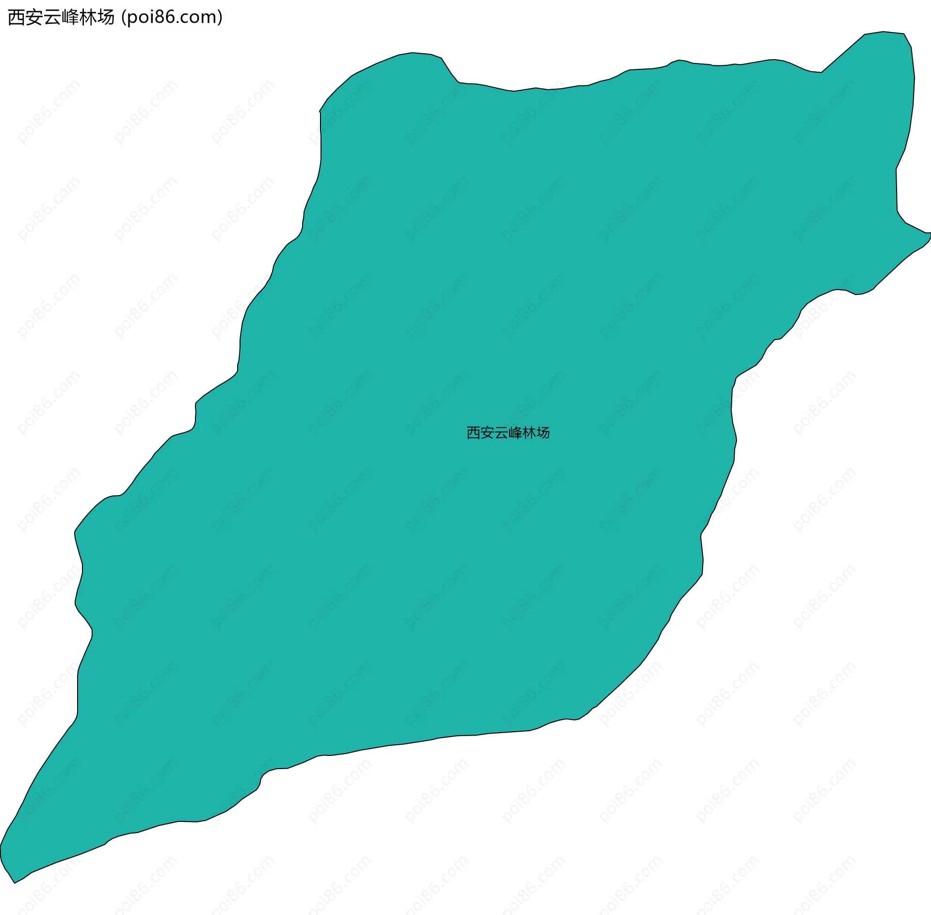 西安云峰林场边界地图