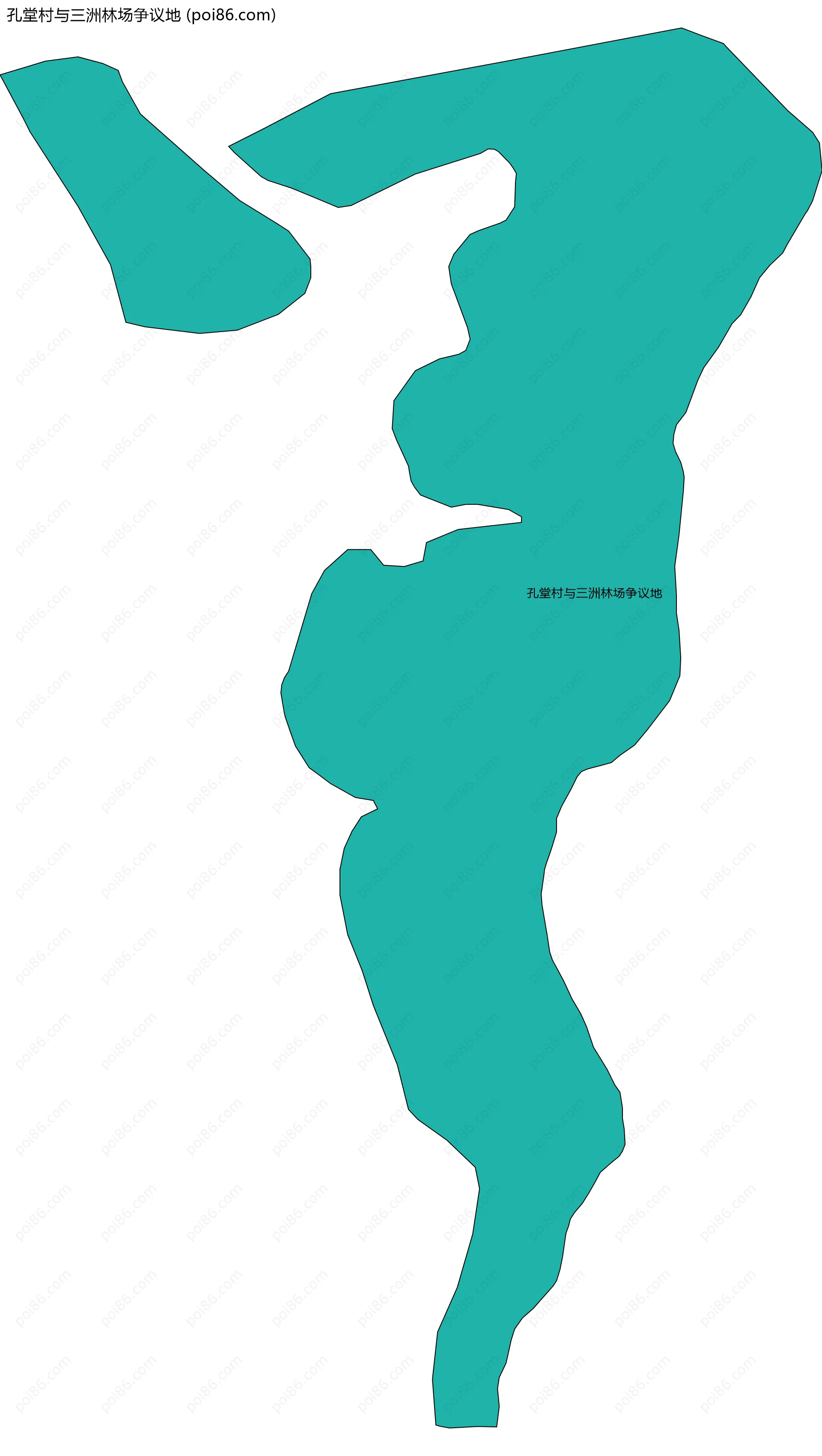 孔堂村与三洲林场争议地边界地图