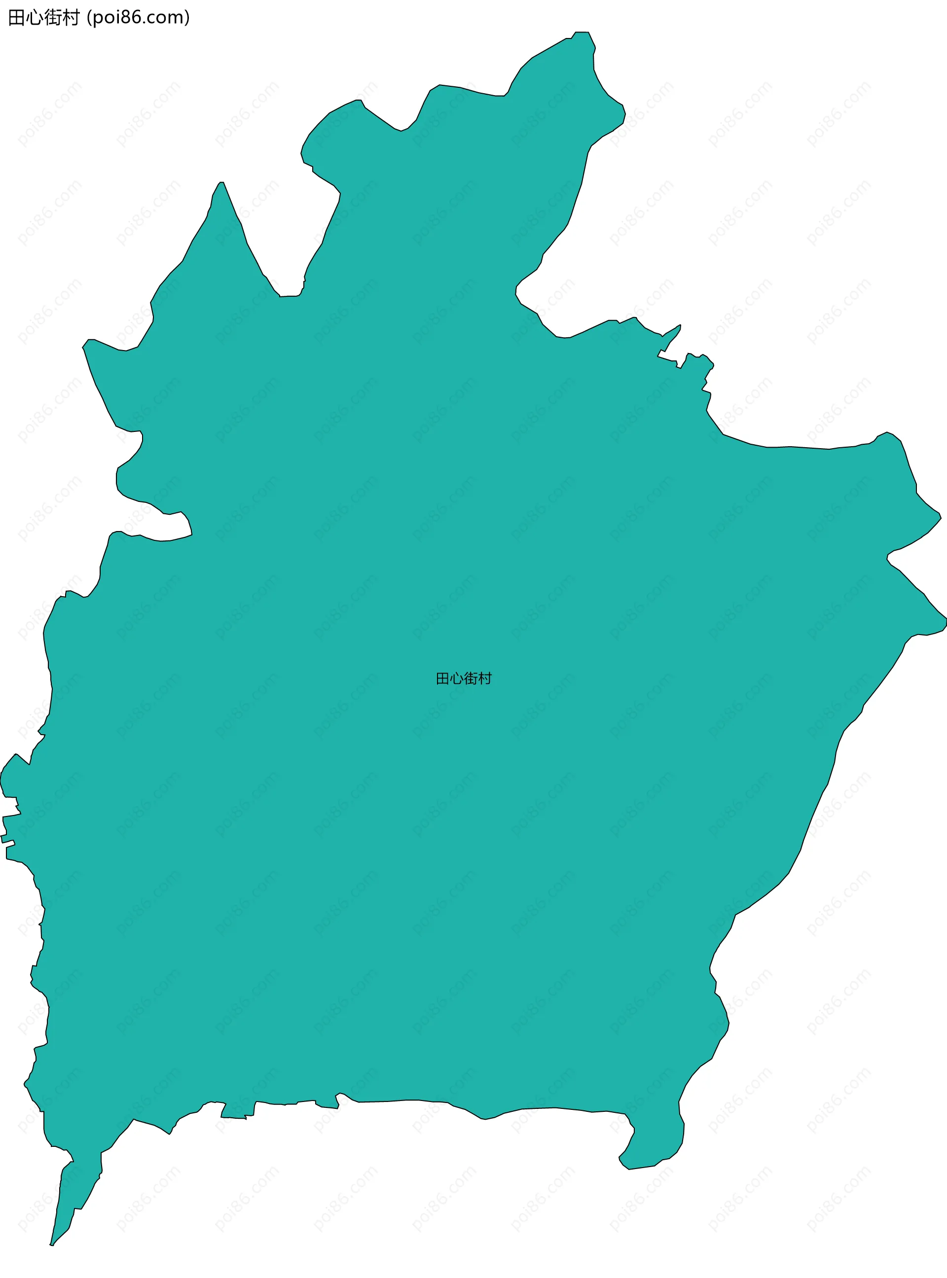 田心街村边界地图