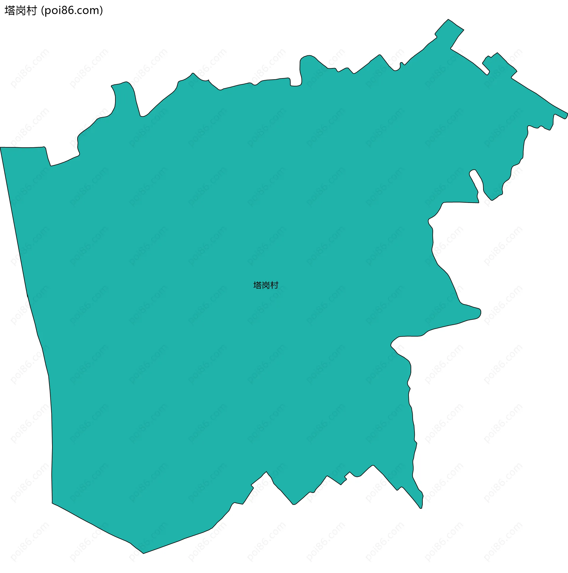 塔岗村边界地图