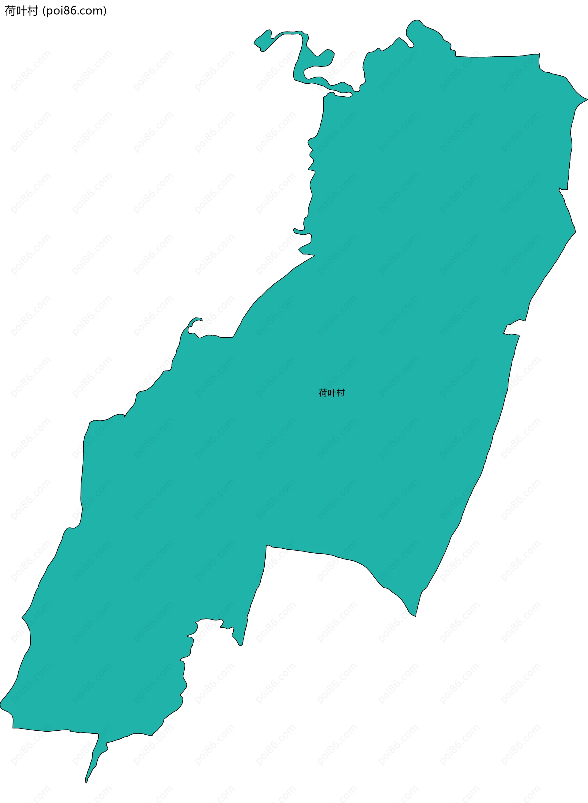 荷叶村边界地图
