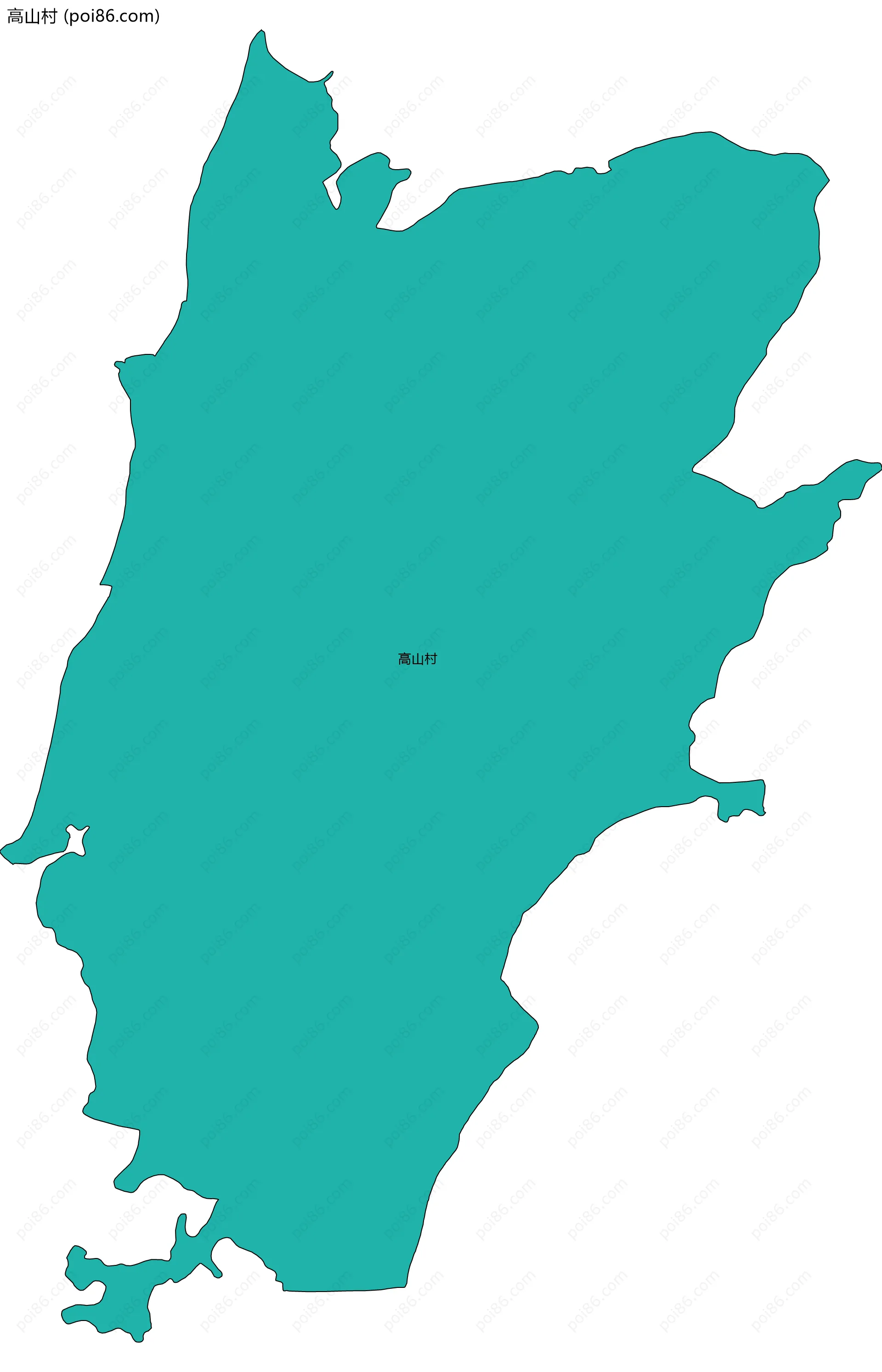 高山村边界地图