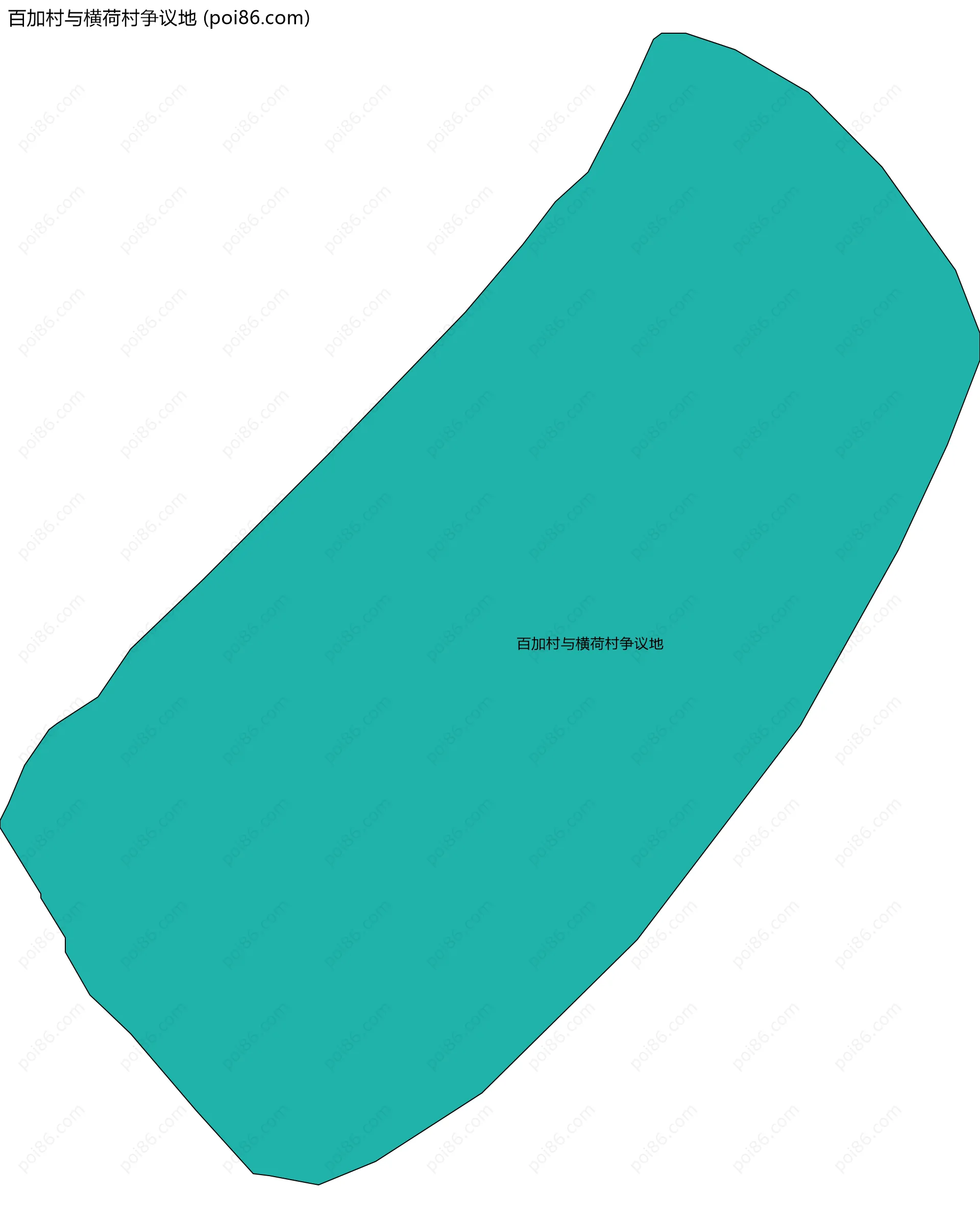 百加村与横荷村争议地边界地图