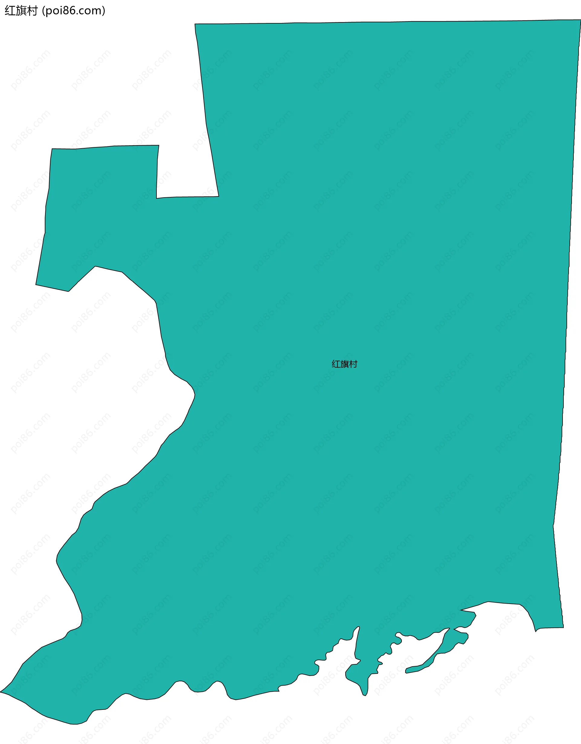 红旗村边界地图