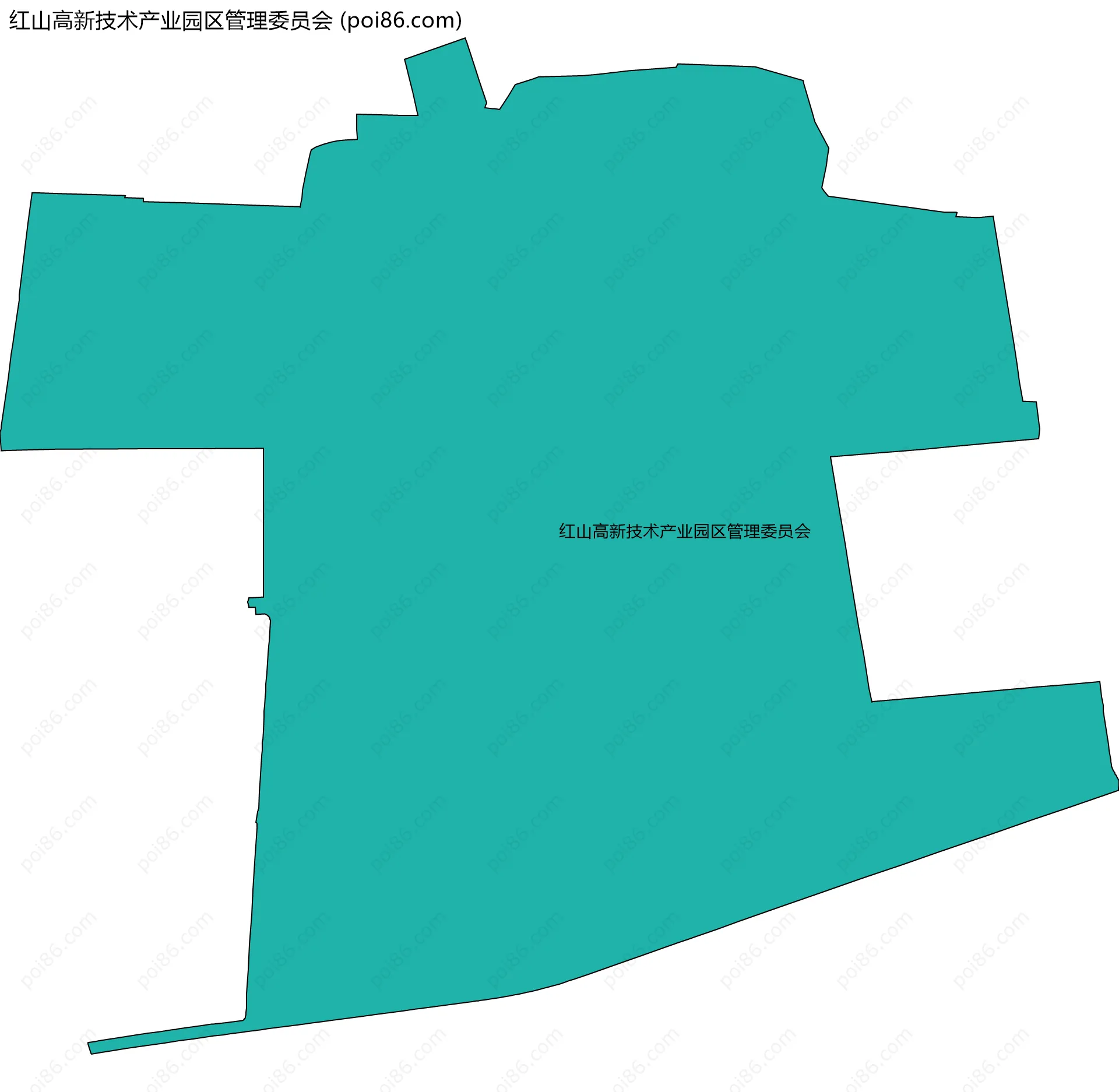 红山高新技术产业园区管理委员会边界地图(五级行政区划)