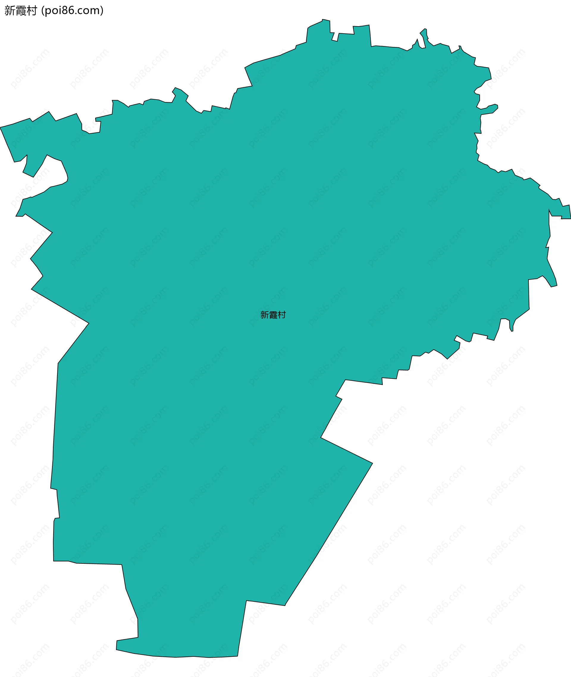 新霞村边界地图