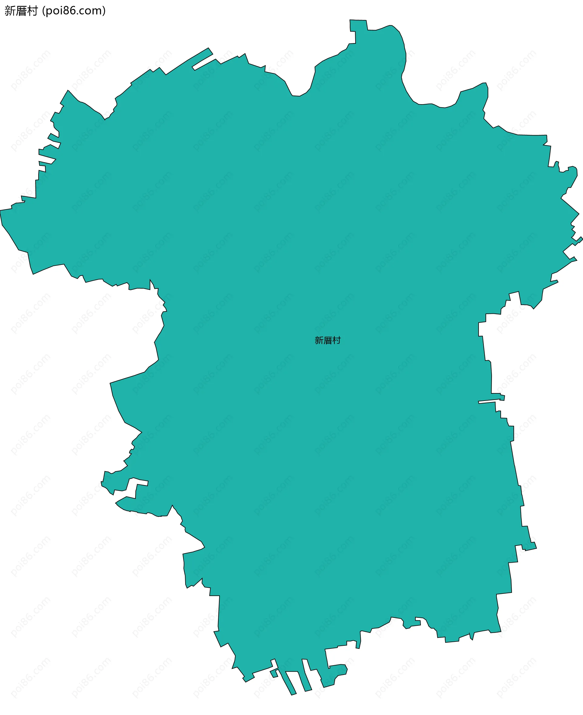 新厝村边界地图