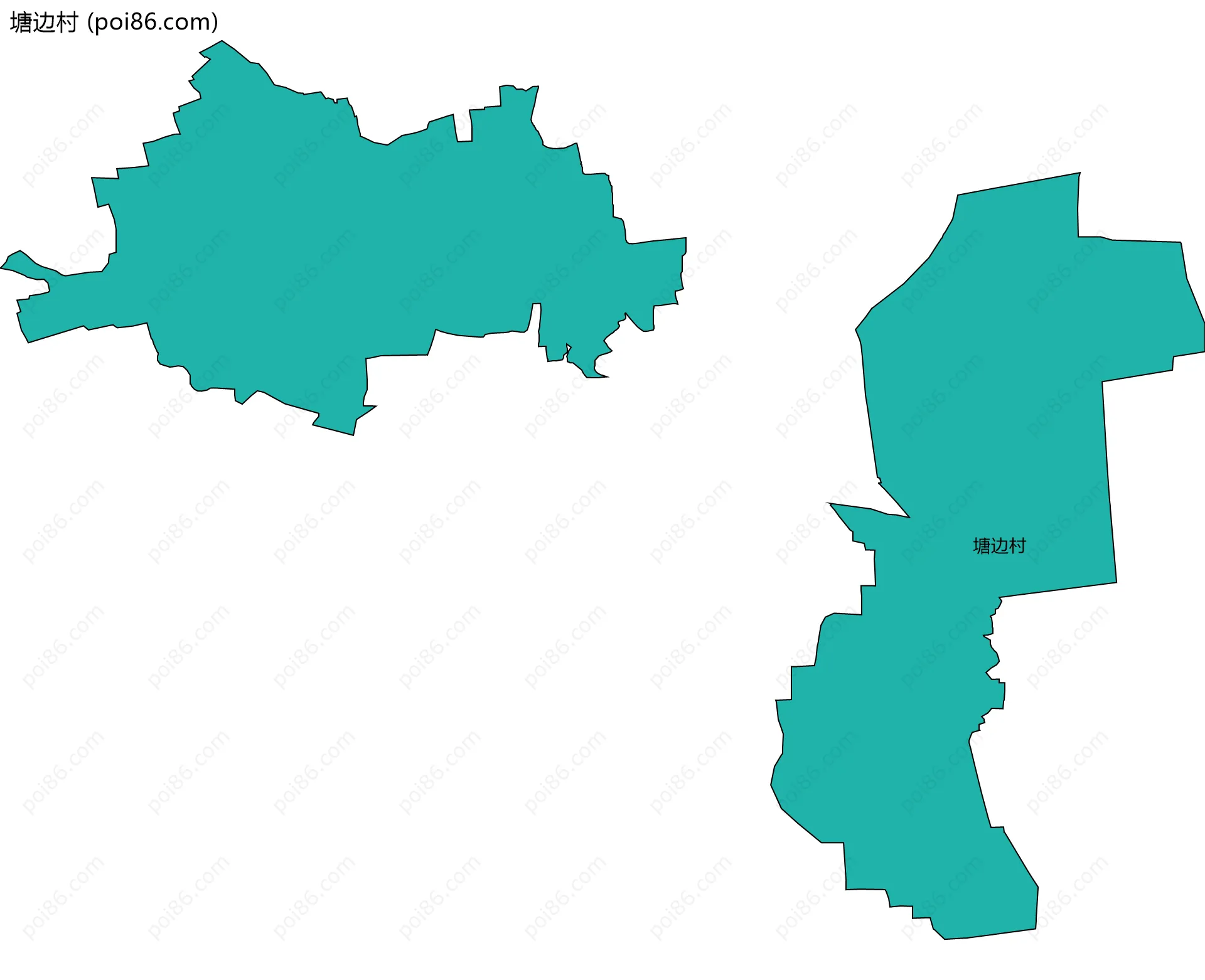 塘边村边界地图