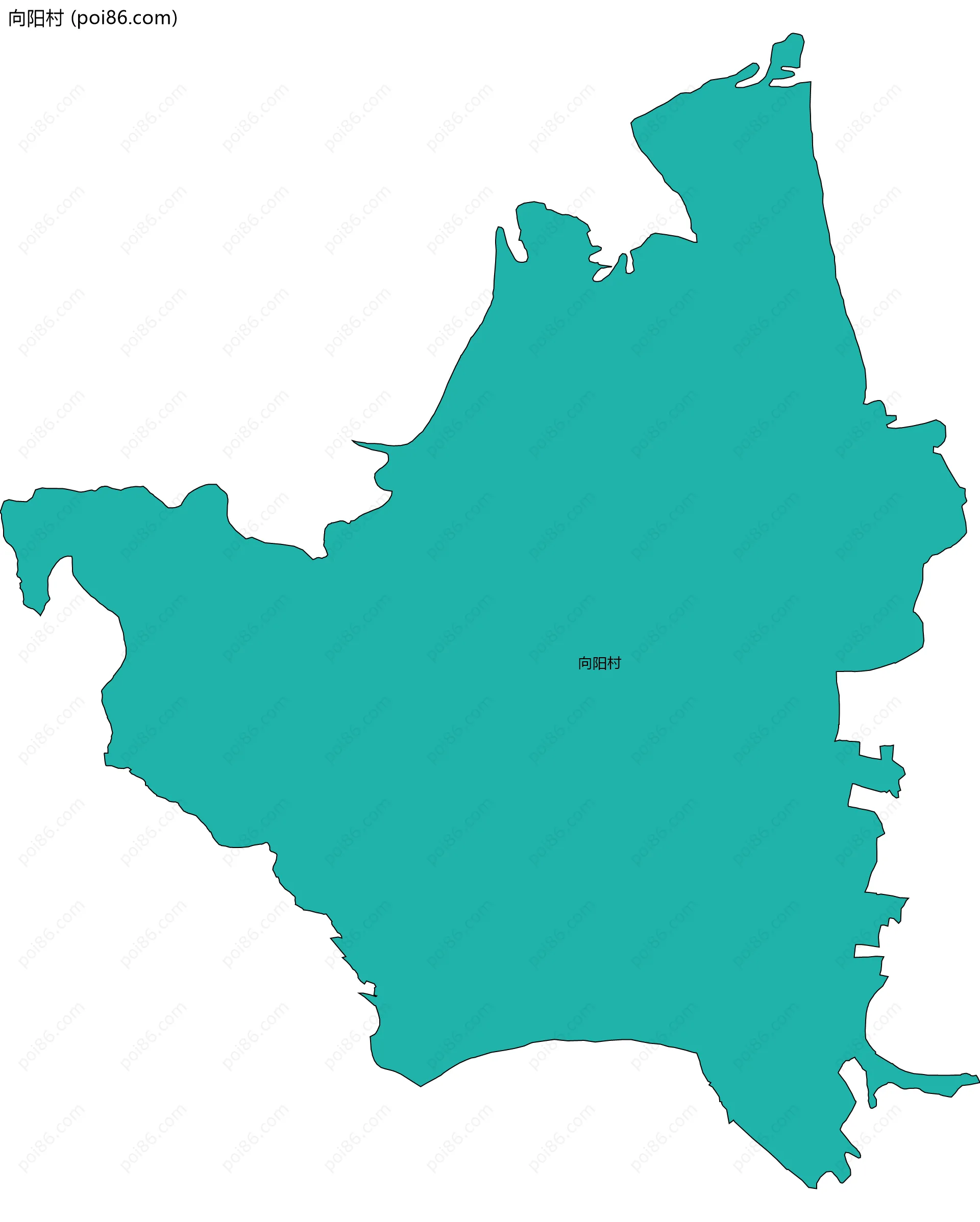 向阳村边界地图