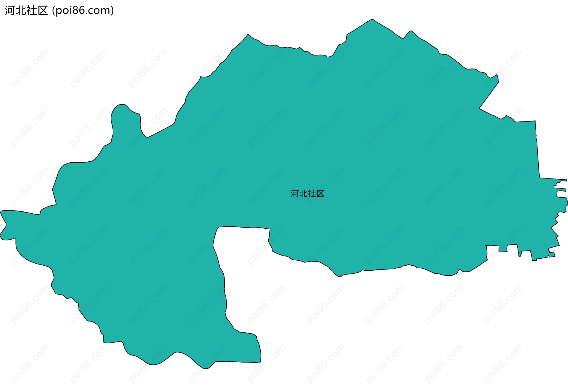 河北社区边界地图