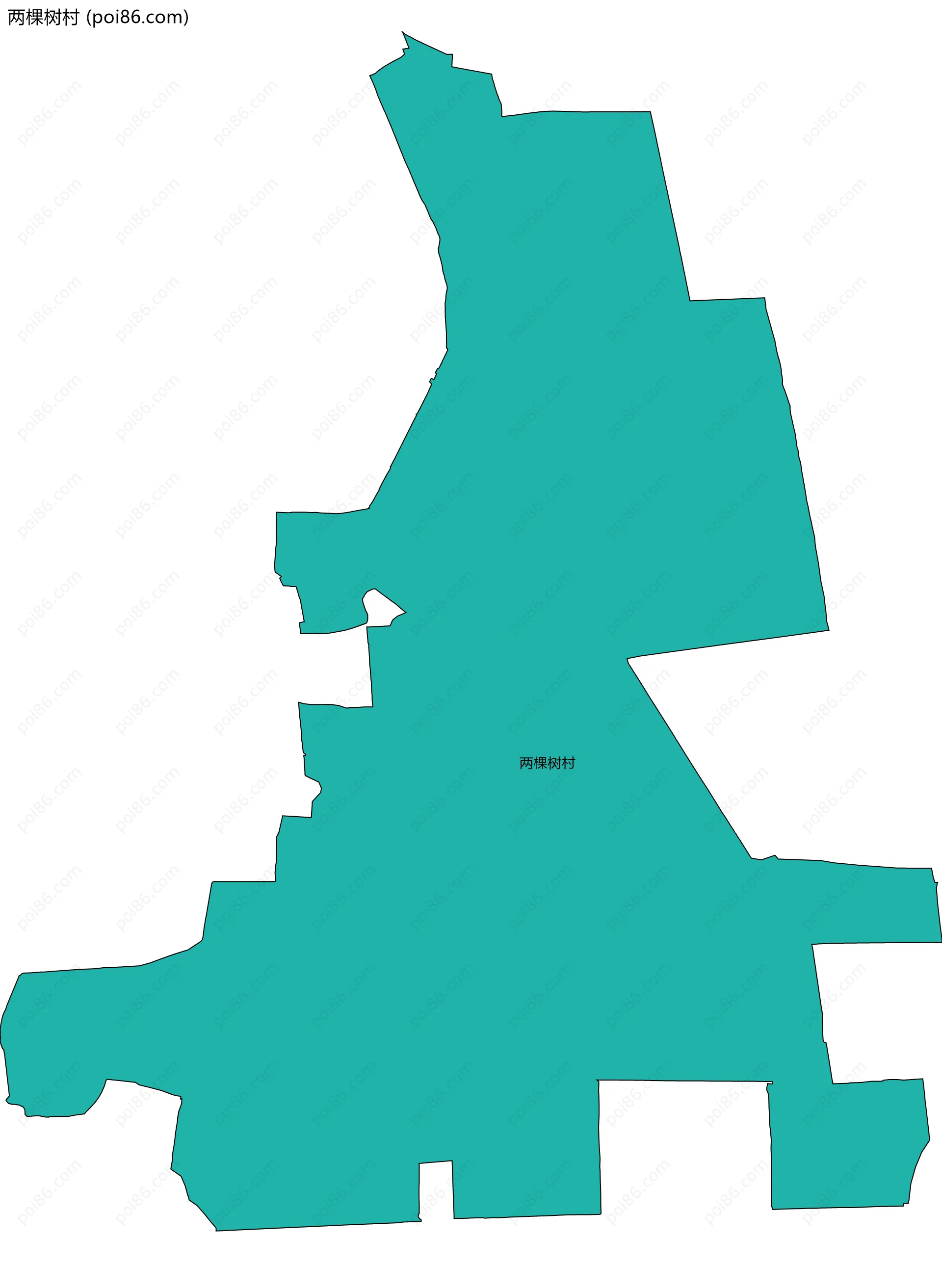 两棵树村边界地图