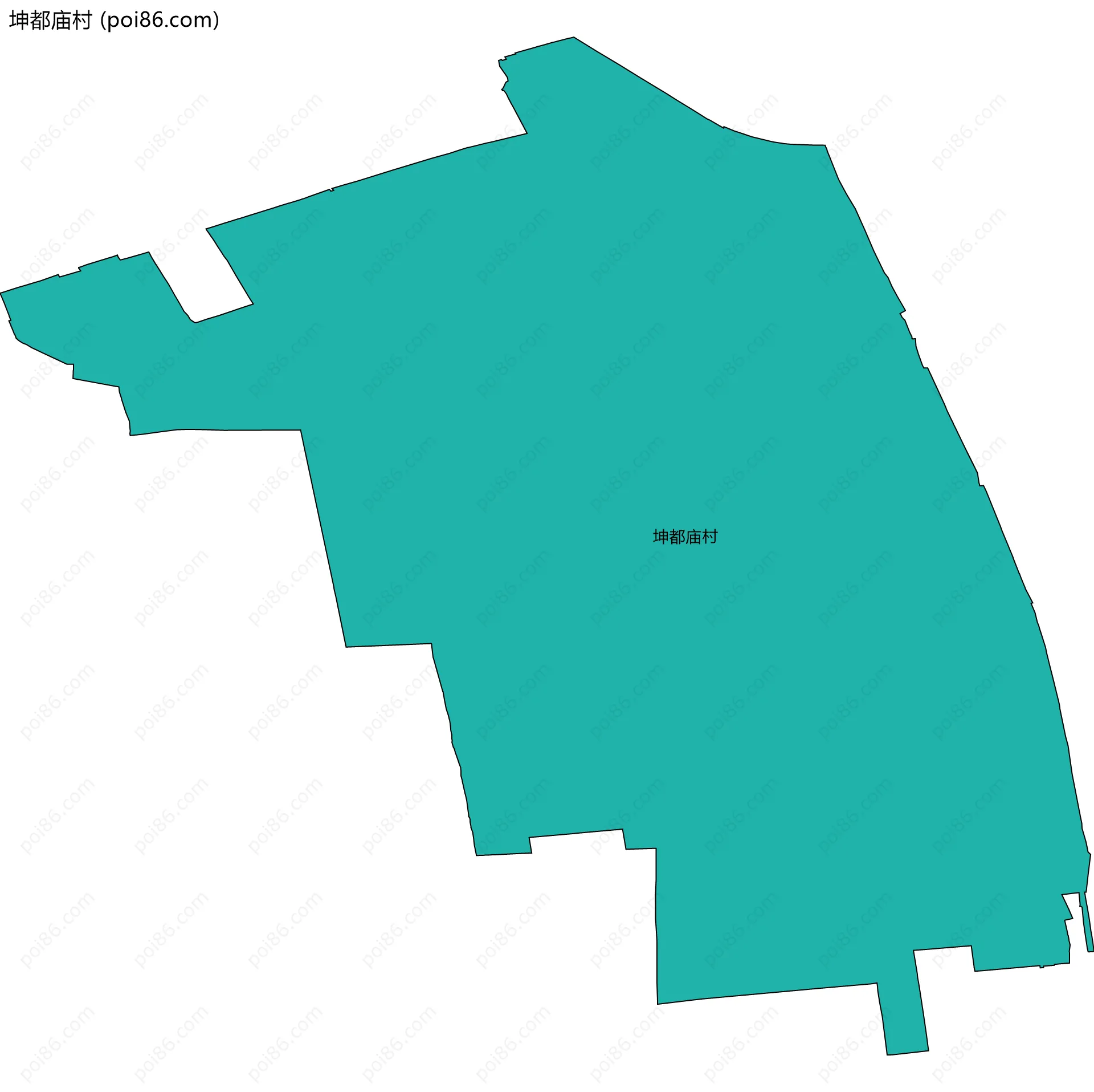 坤都庙村边界地图