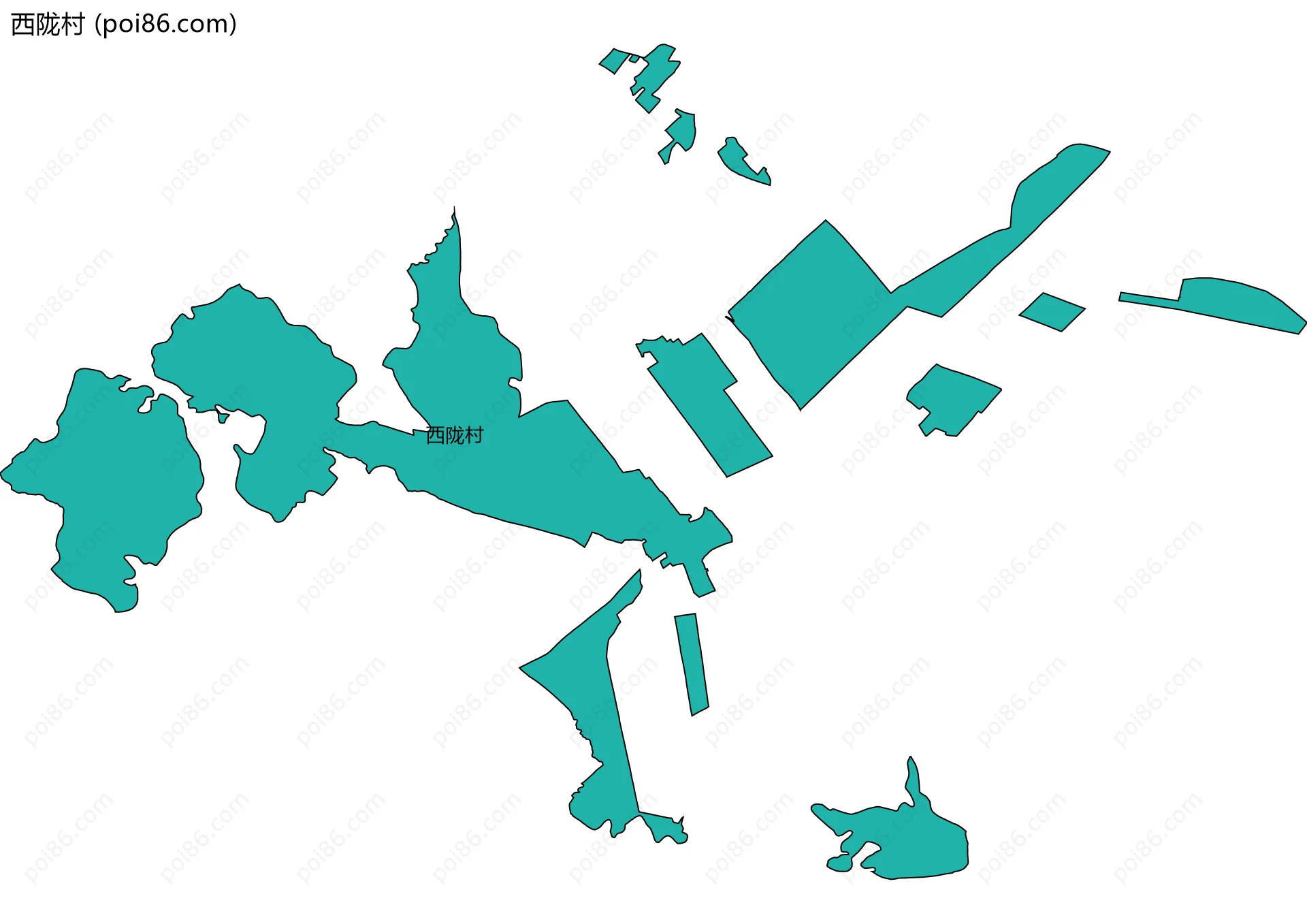 西陇村边界地图