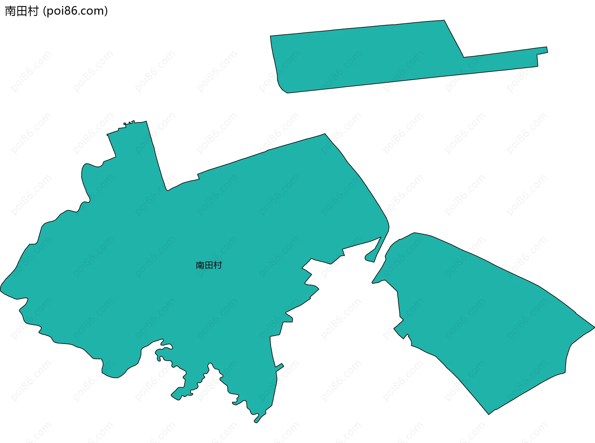 南田村边界地图