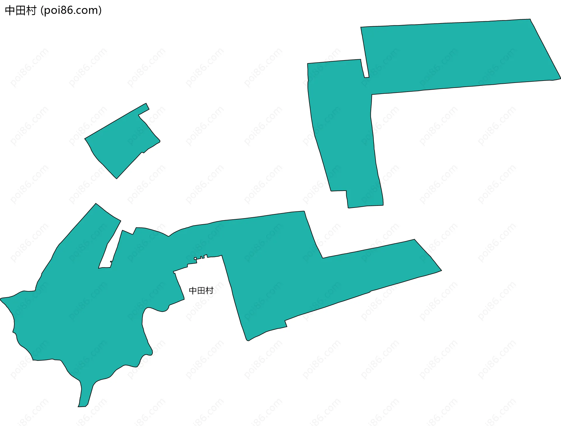 中田村边界地图