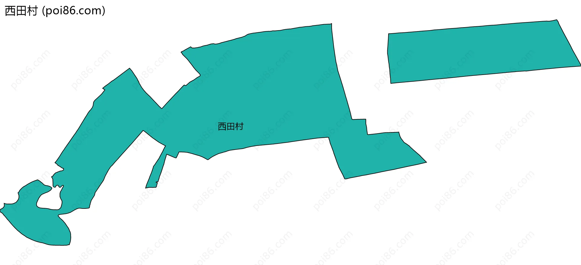 西田村边界地图