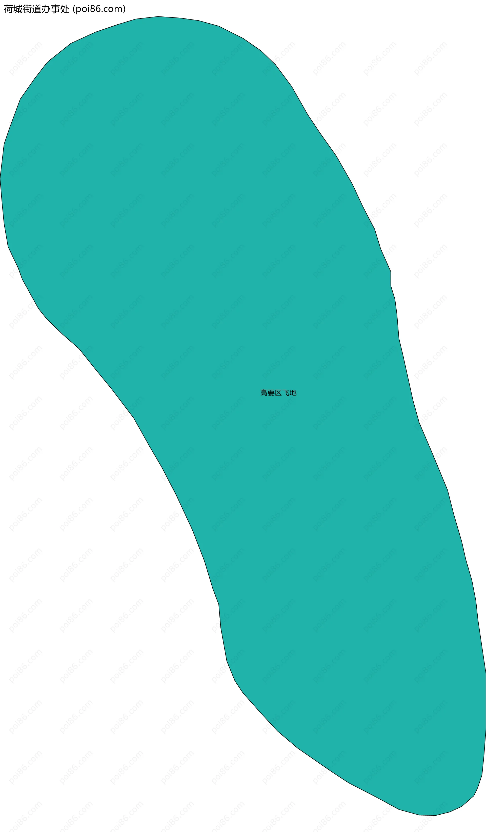 荷城街道办事处边界地图(五级行政区划)